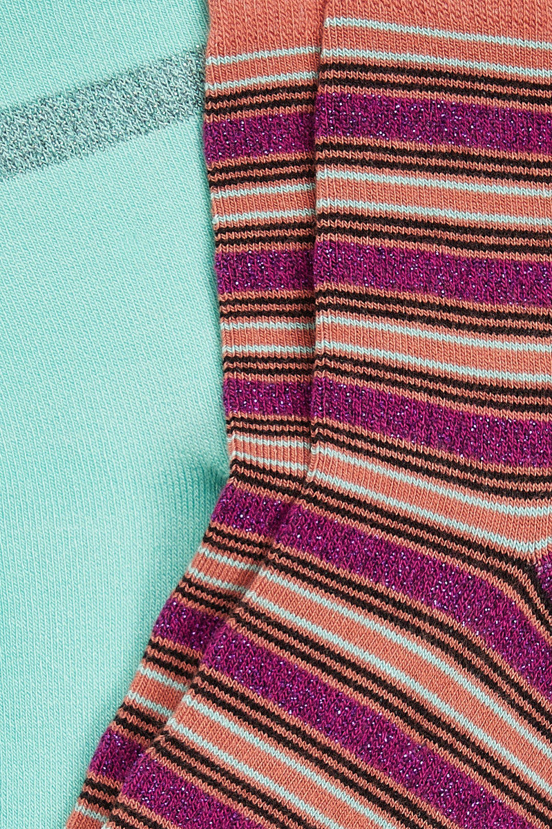Halbsocken 2-Pack Castillo Stripe Vivid Purple