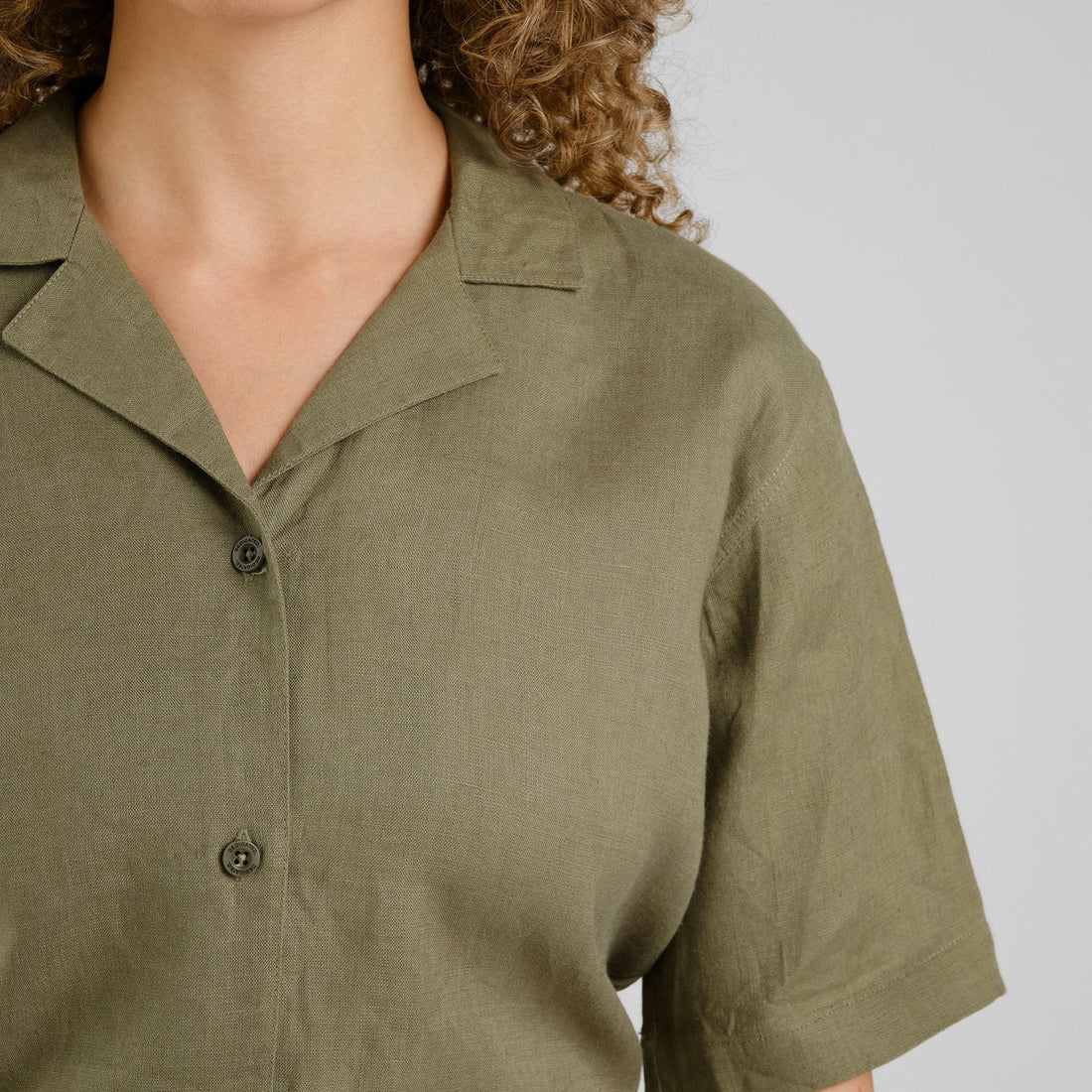 SHIRT TORUP LINEN LEAF GREEN FOUR LEAF
