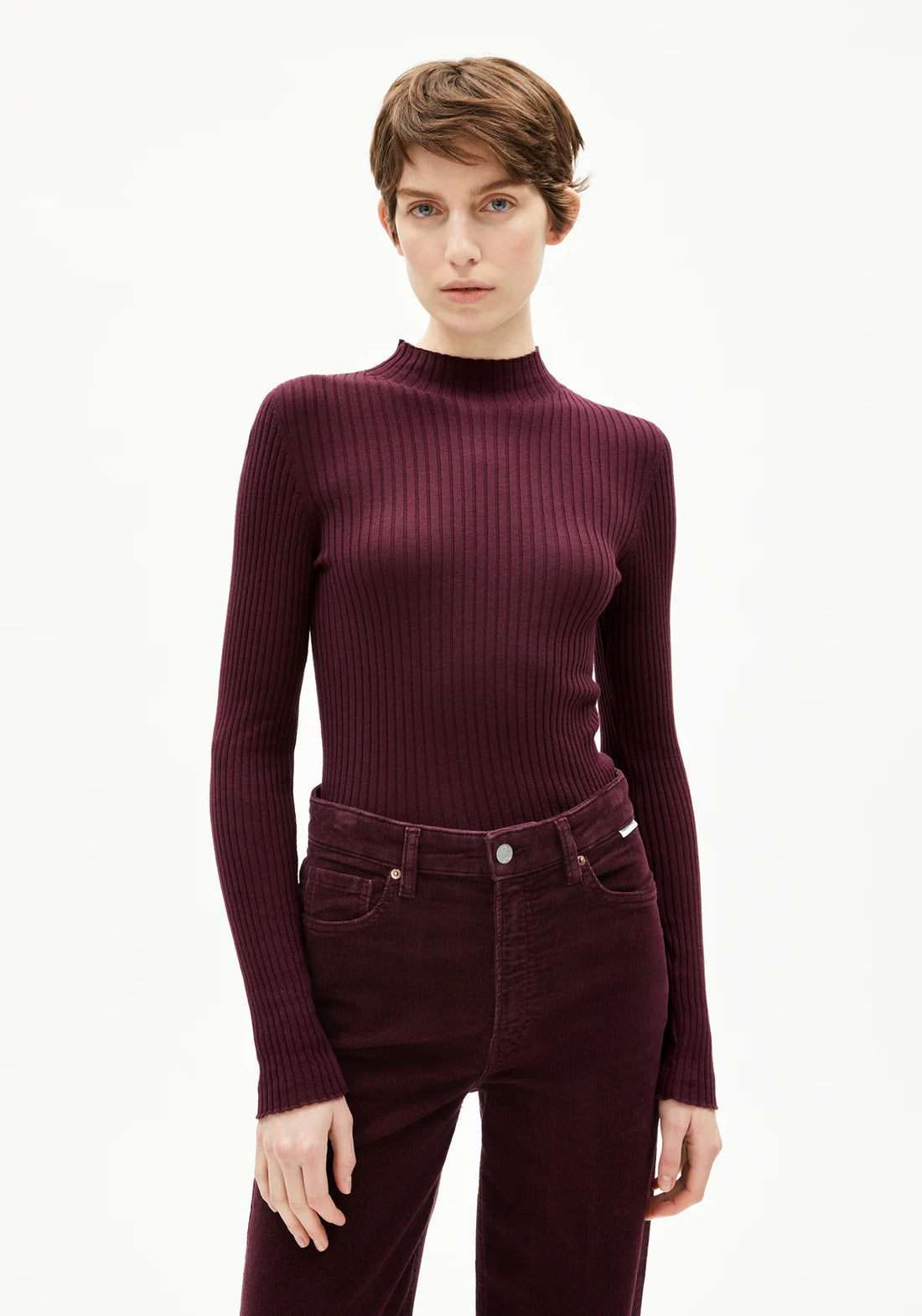 ALAANIA KNIT SWEATER dark cranberry