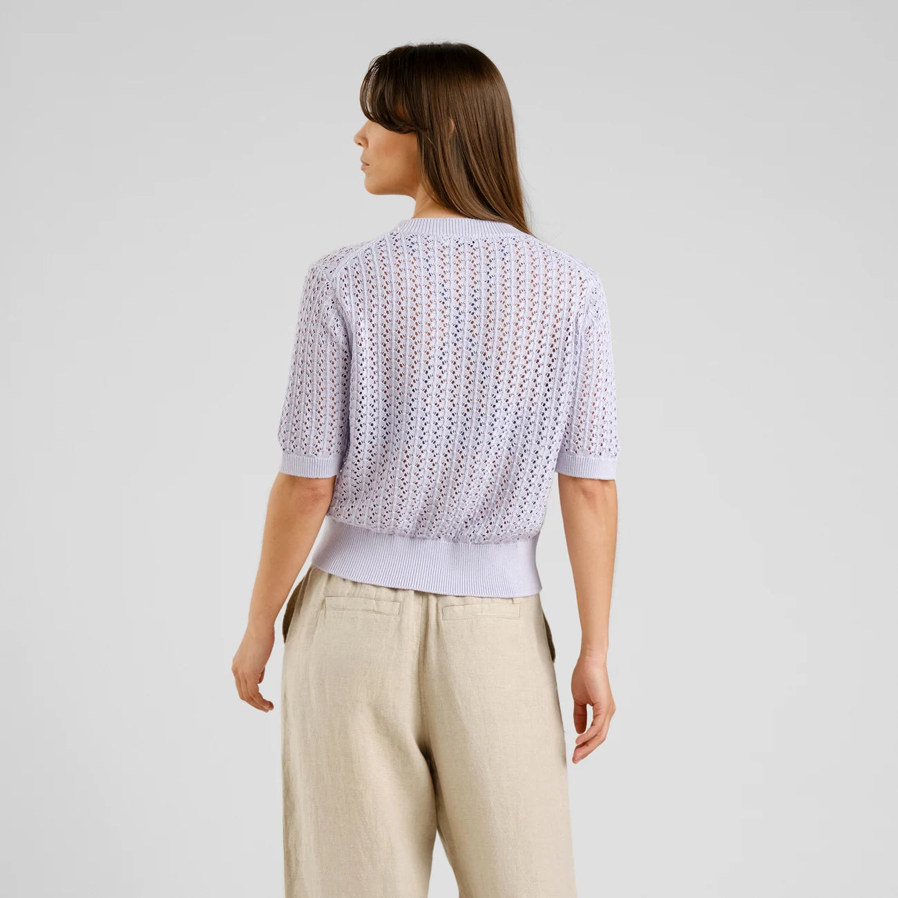 KNITTED T-SHIRT FLEN CROCHET THISTLE PURPLE THISTLE