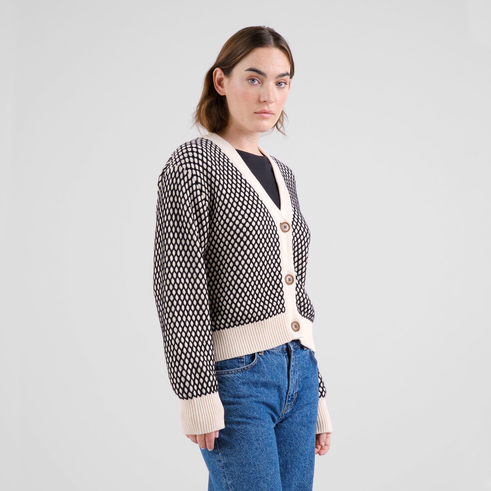 Cardigan Kanan Bubble Knit aus Bio Baumwolle