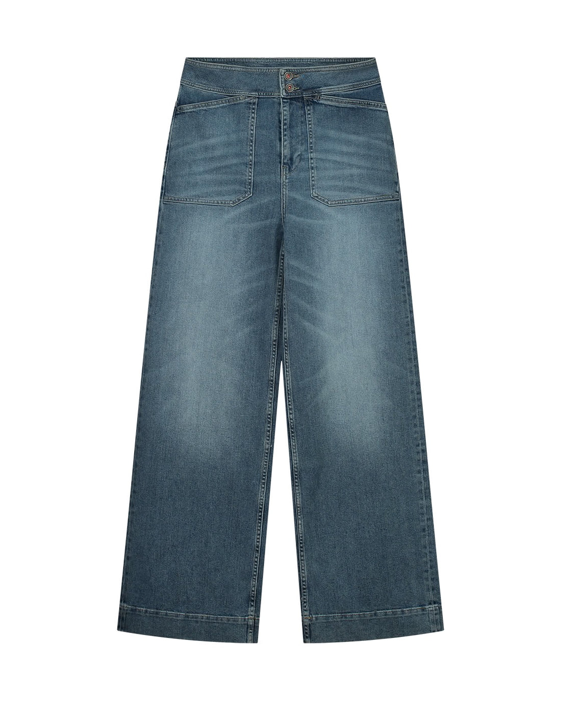 Farrah Worker in Medium Aged Blue – Jeans aus regenerativer Baumwolle