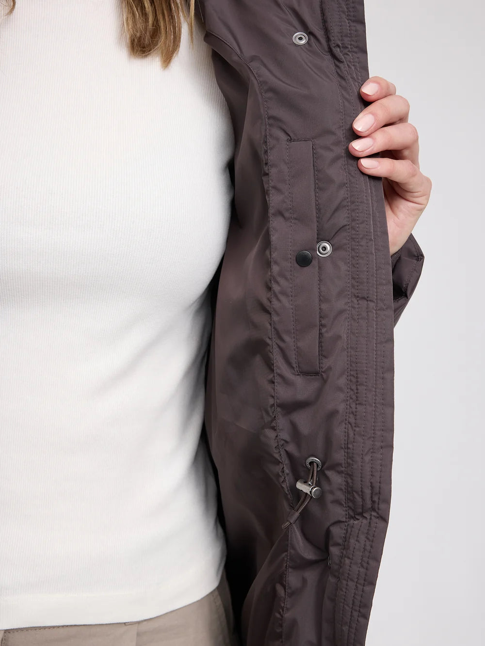 Mazine Waves Quilt Puffer Coat – eggplant