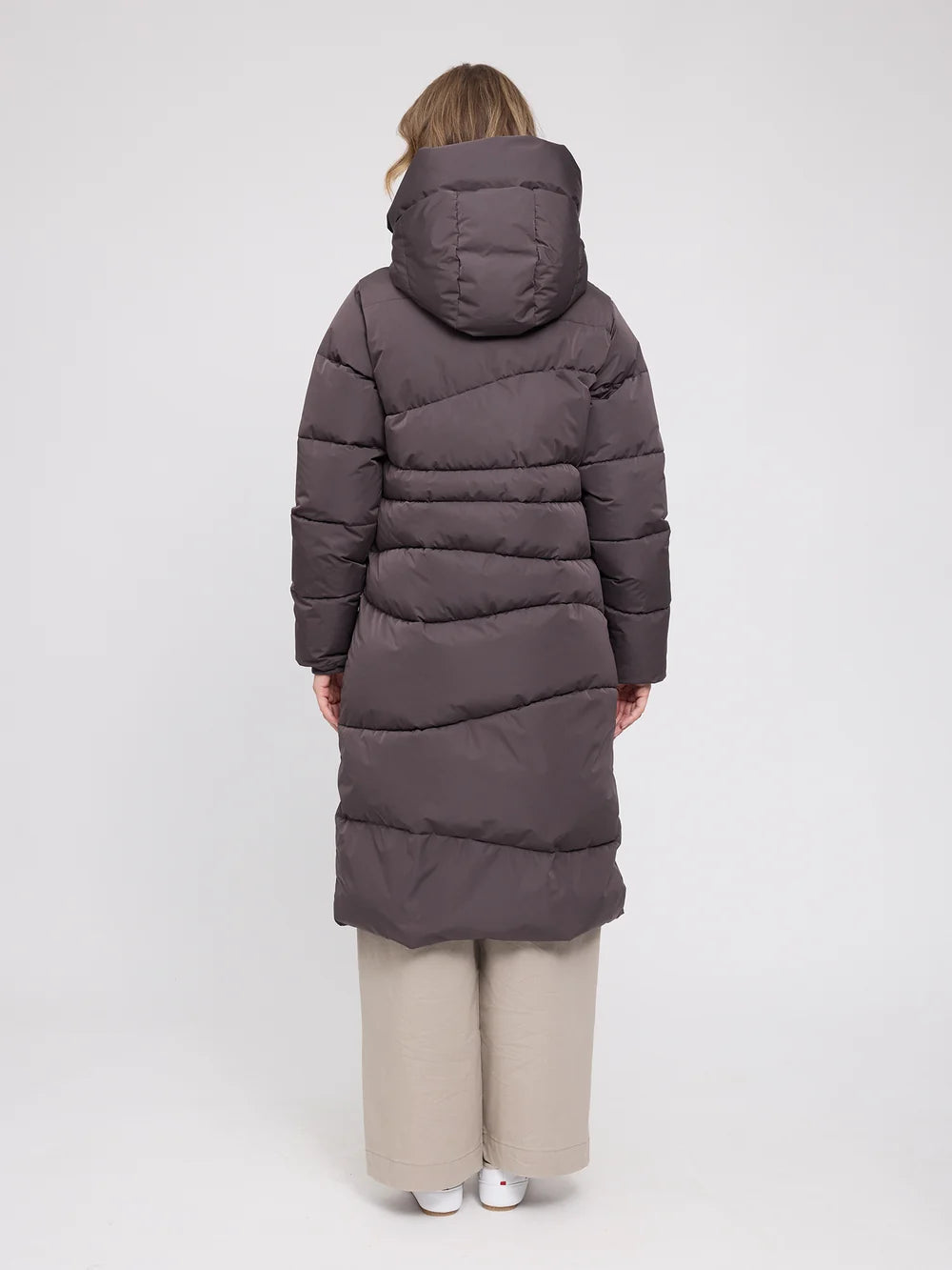 Mazine Waves Quilt Puffer Coat – eggplant