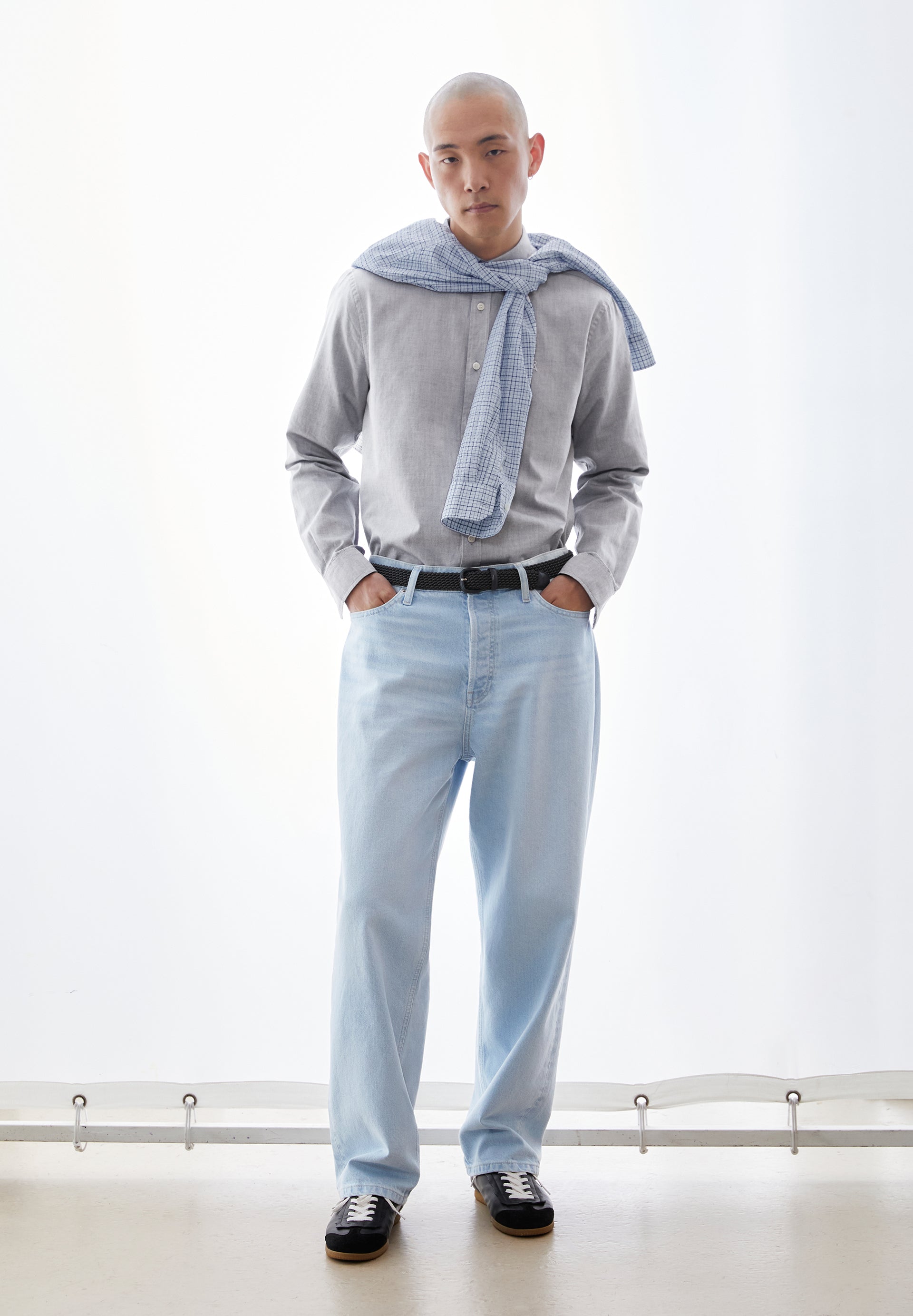 Herrenhemd aus Bio-Baumwolle – Hellgrau