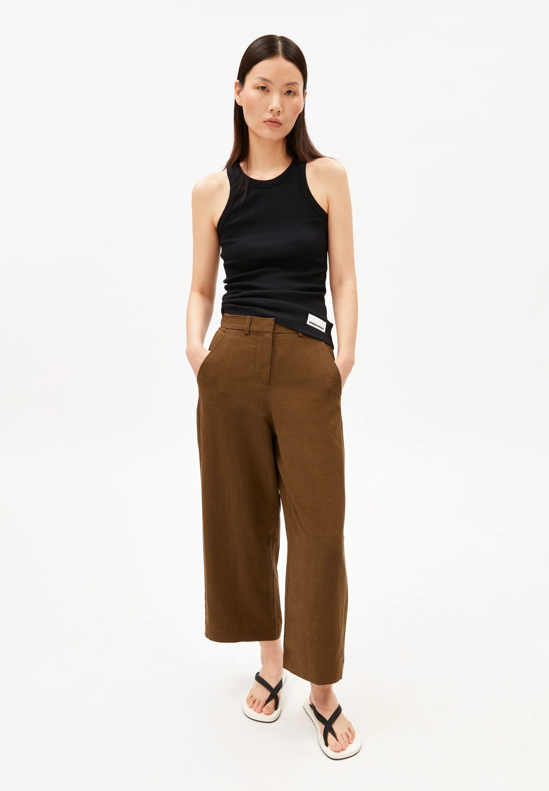 CAARUNUS LINO Hose – Leinen-Mix Wide-Leg Hose mit High Waist