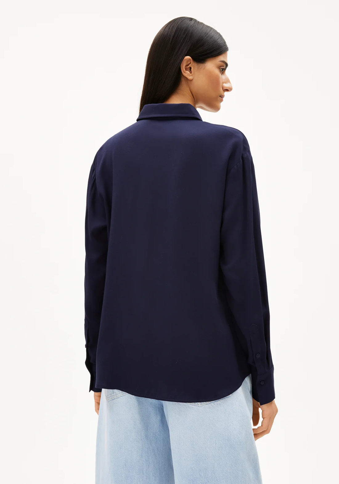 Larisaana Longsleeve Blouse – tinted navy