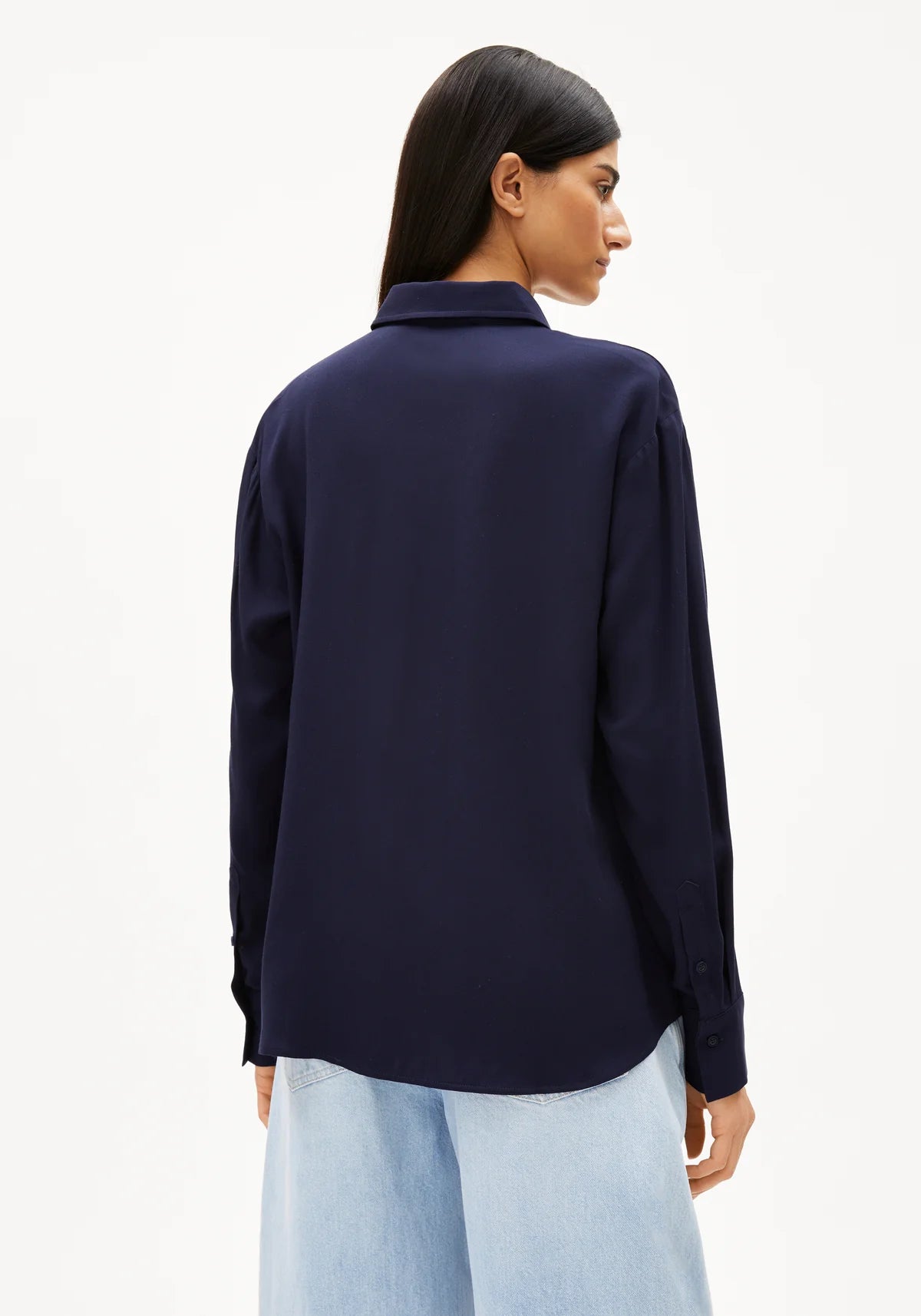 Larisaana Longsleeve Blouse – tinted navy