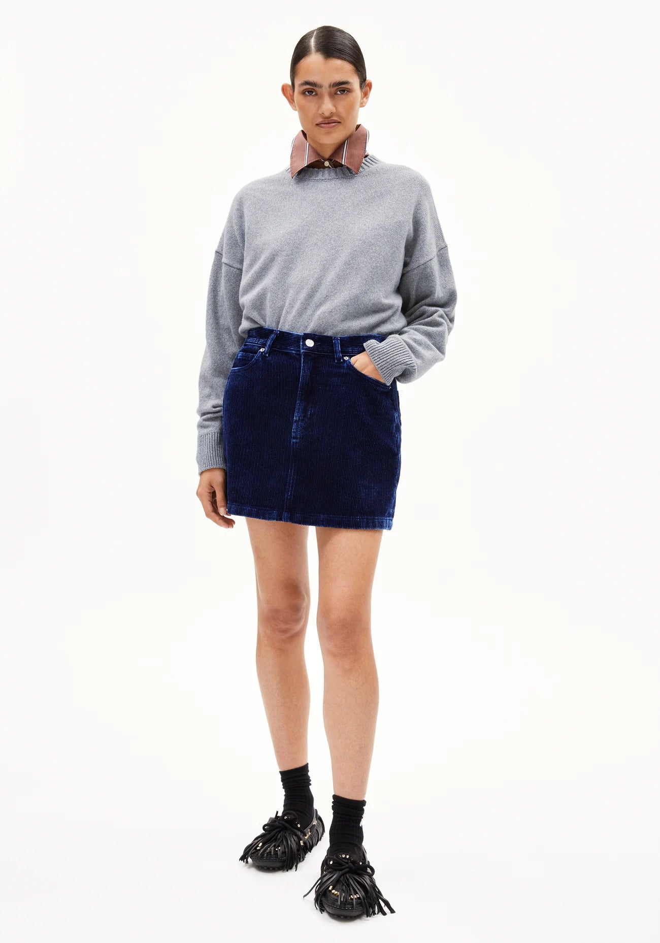 AACUMERI INDIGO Cordrock aus Bio-Baumwolle