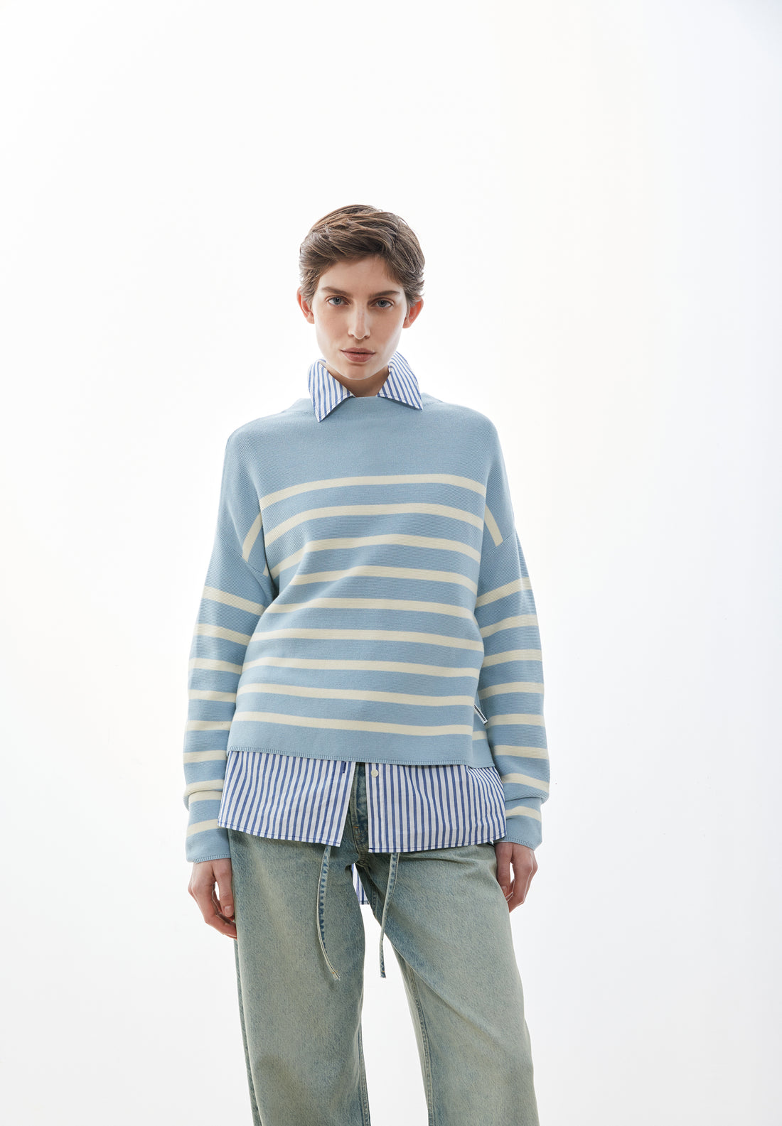MERINAA STRIPES KNIT SWEATER