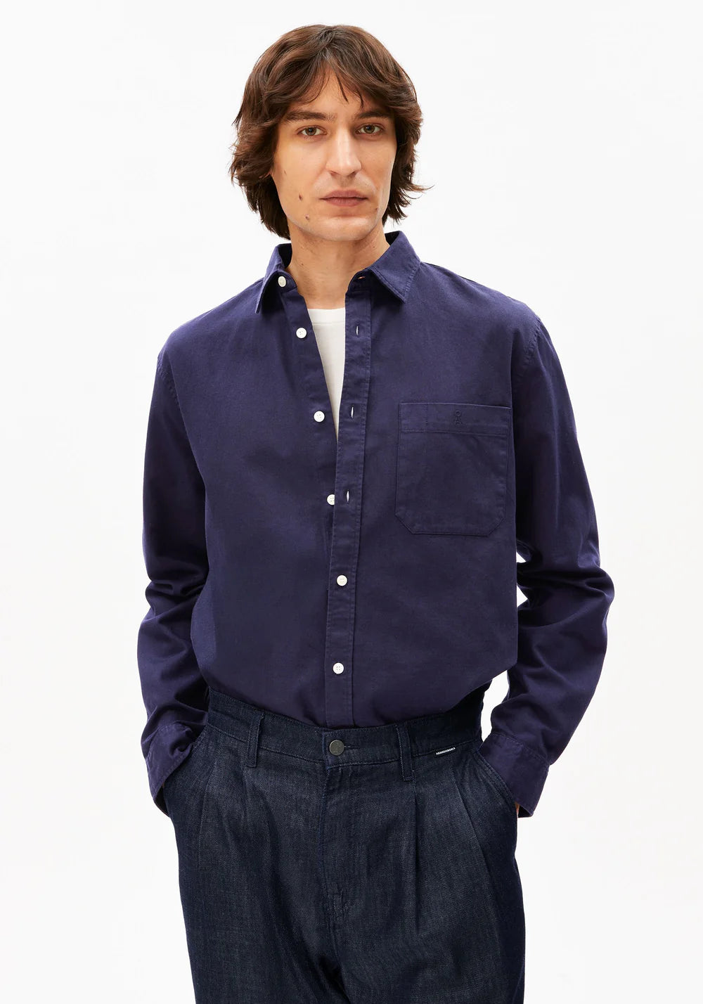 GMT DYE LEINENLANGARMHEMD aus Leinen-Mix