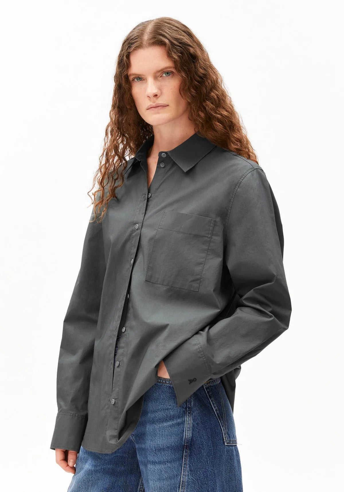 WEITE POPLIN BLUSE 100% BIO-BAUMWOLLE