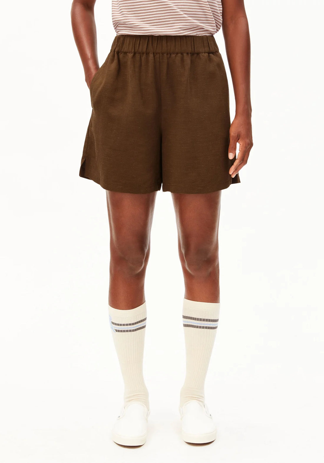 LEINEN-MIX PULL-ON SHORTS Leinen-Mix