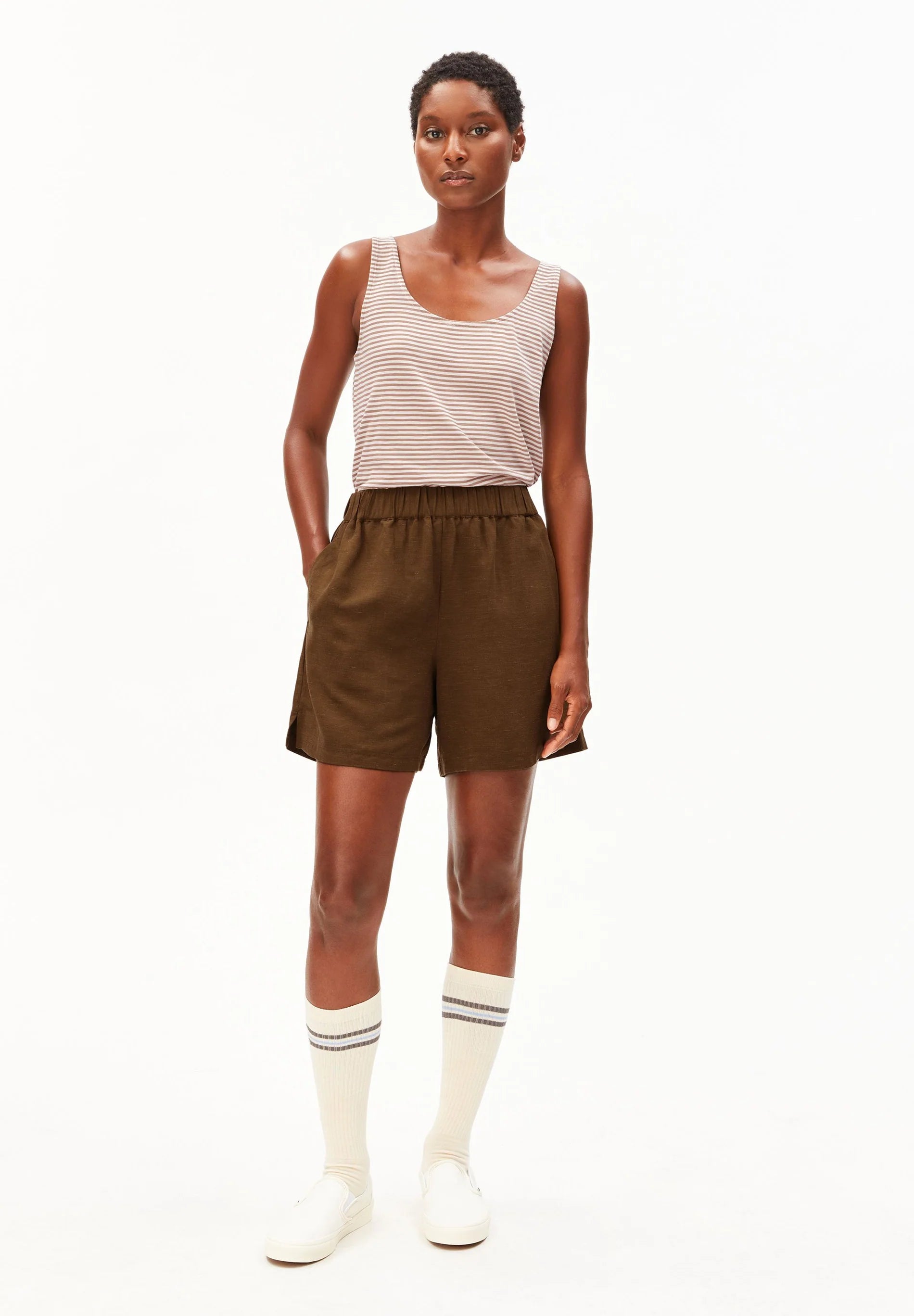 LEINEN-MIX PULL-ON SHORTS Leinen-Mix