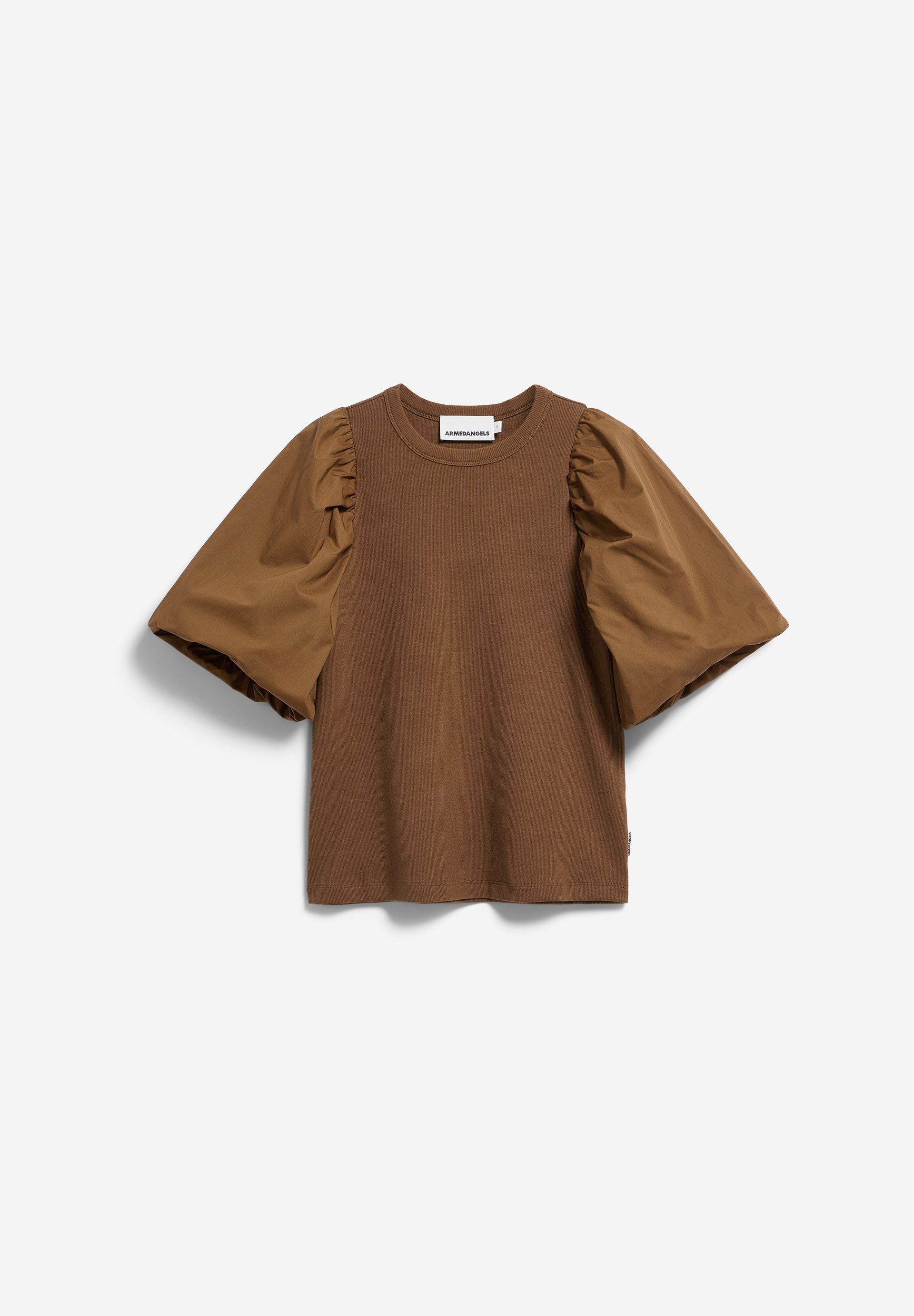 Puff Sleeve T-Shirt - dried palm