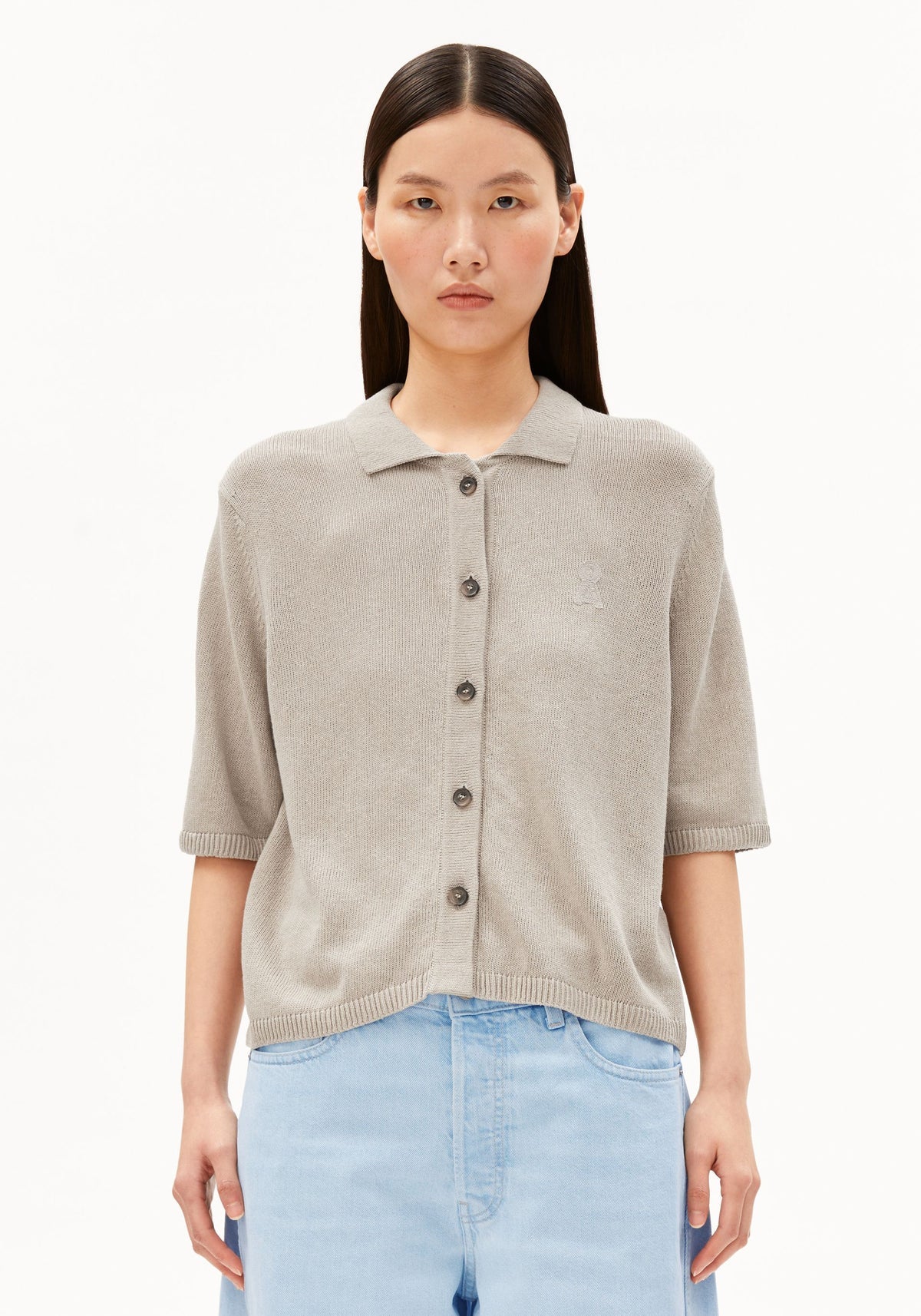 S Sl Linen Blend Knit Cardigan – sandstone
