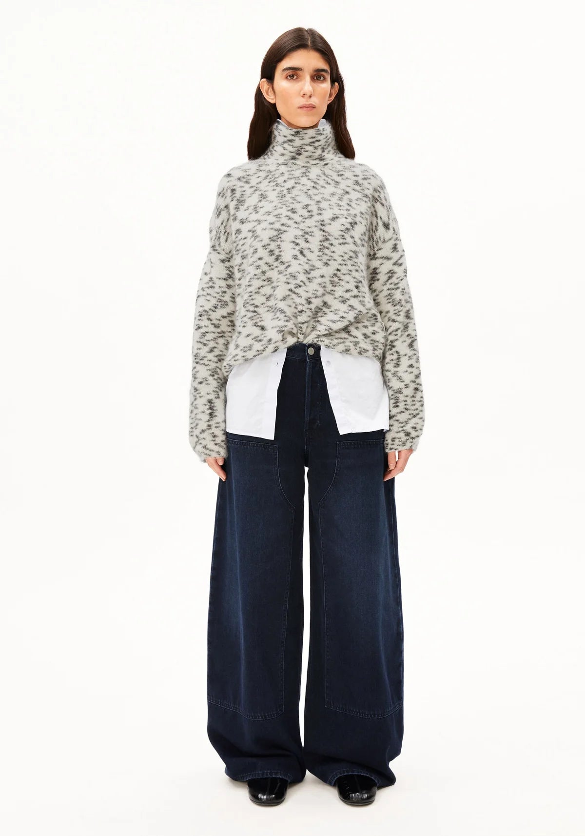 MOHAIR BLEND DOTS KNIT SWEATER