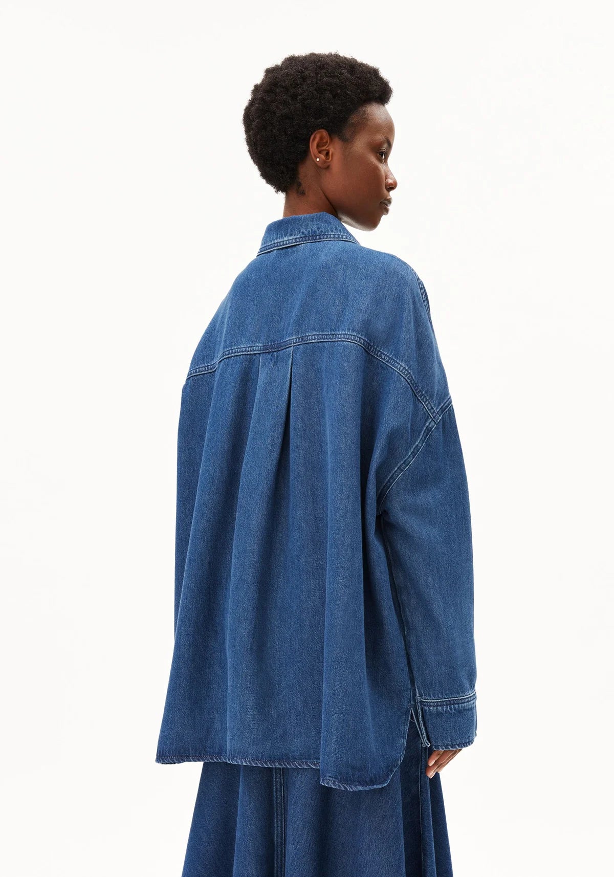 OVERSIZED JEANSBLUSE Bio-Baumwoll Mix