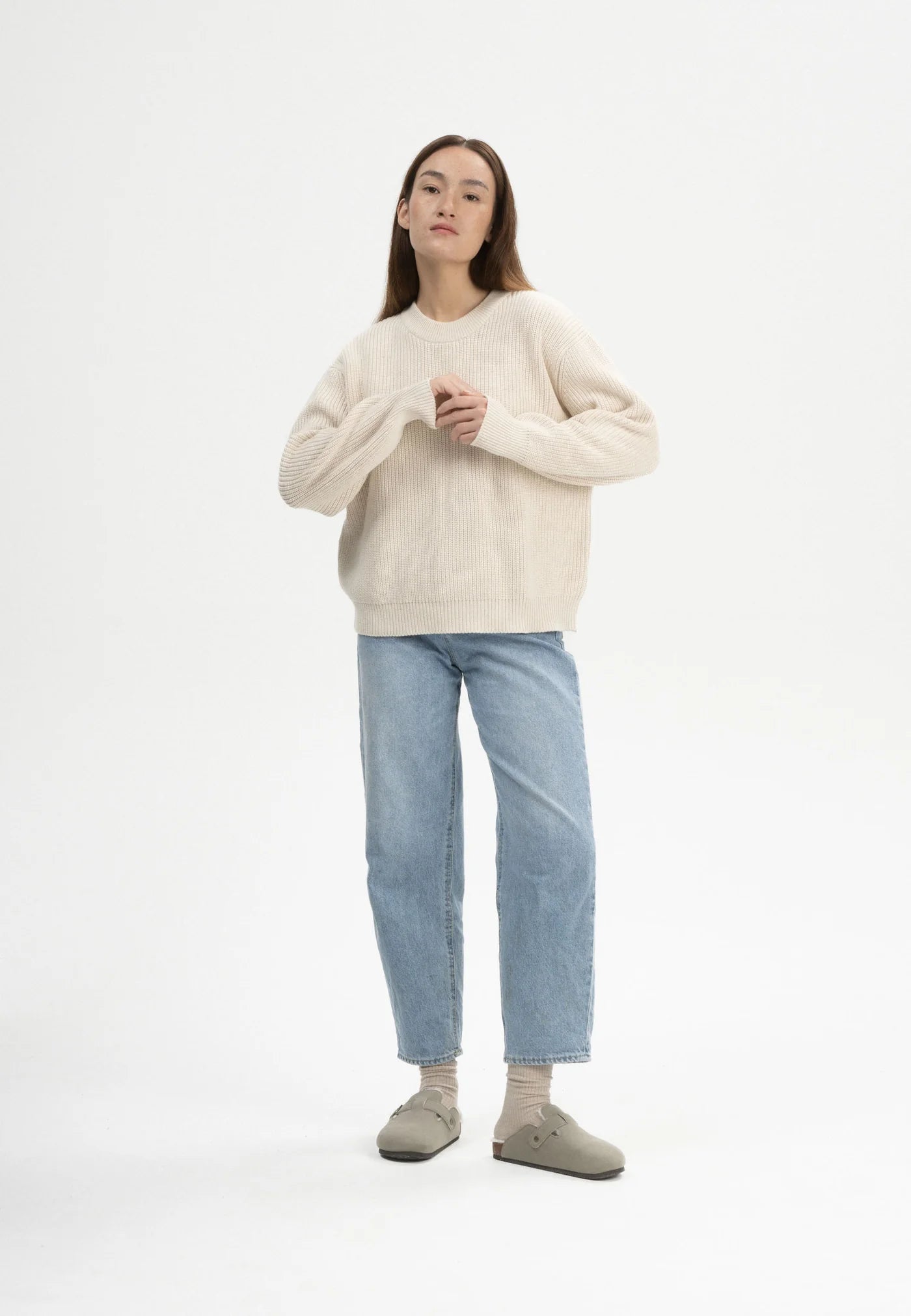 Rippstrick Pullover ADAH cream melange