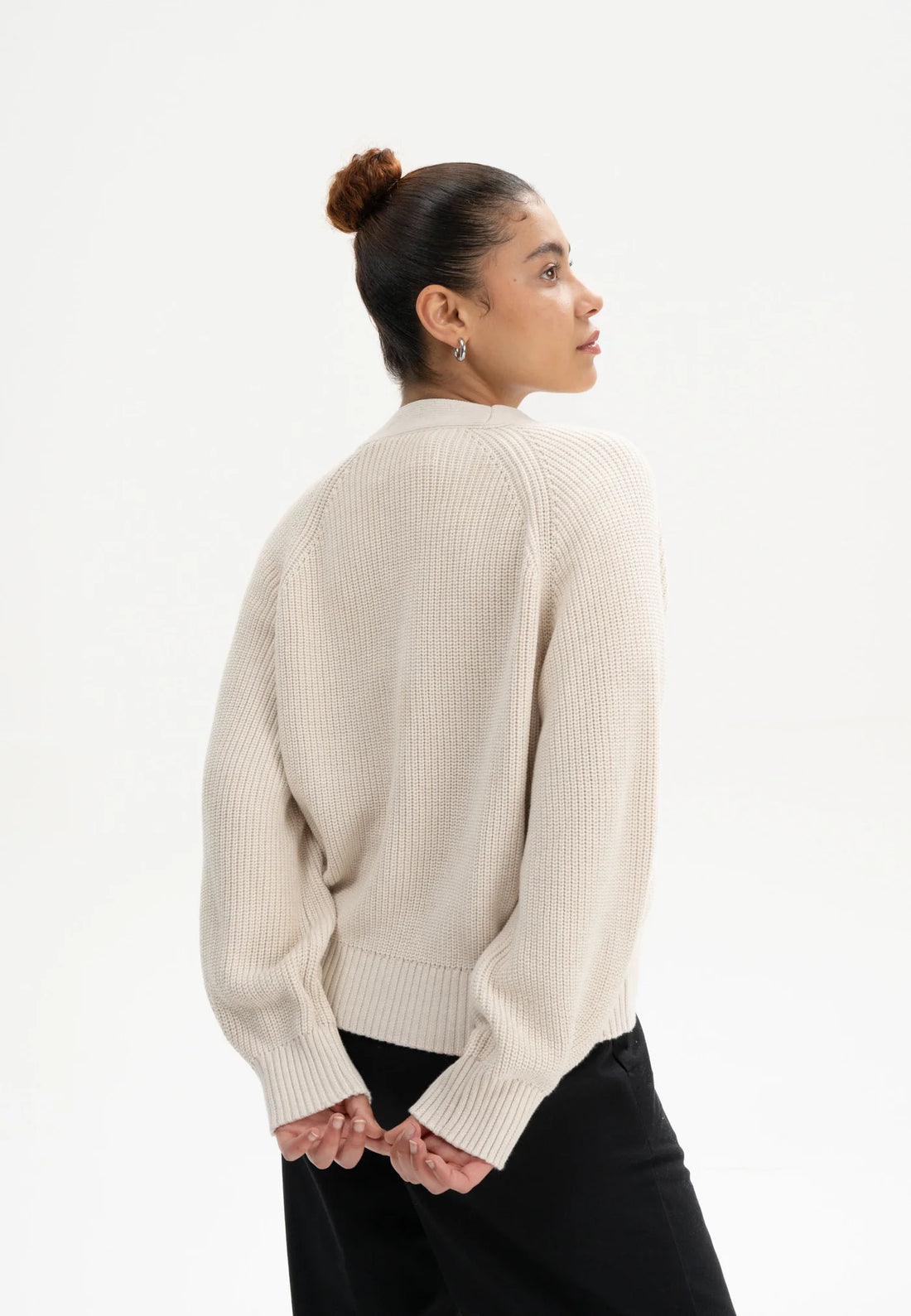 Rippstrick Cardigan BHUMA cream melange