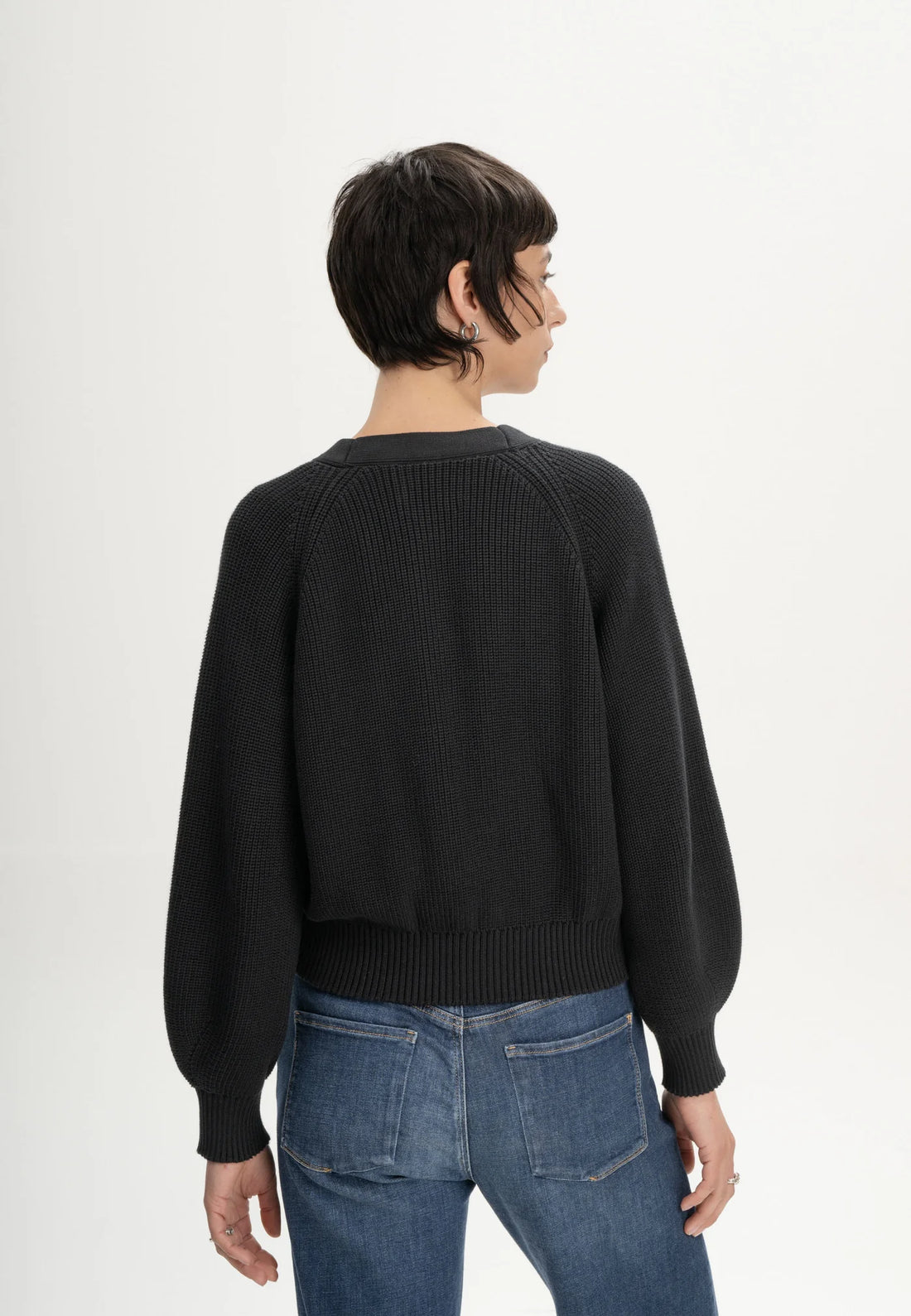 Rippstrick Cardigan BHUMA schwarz