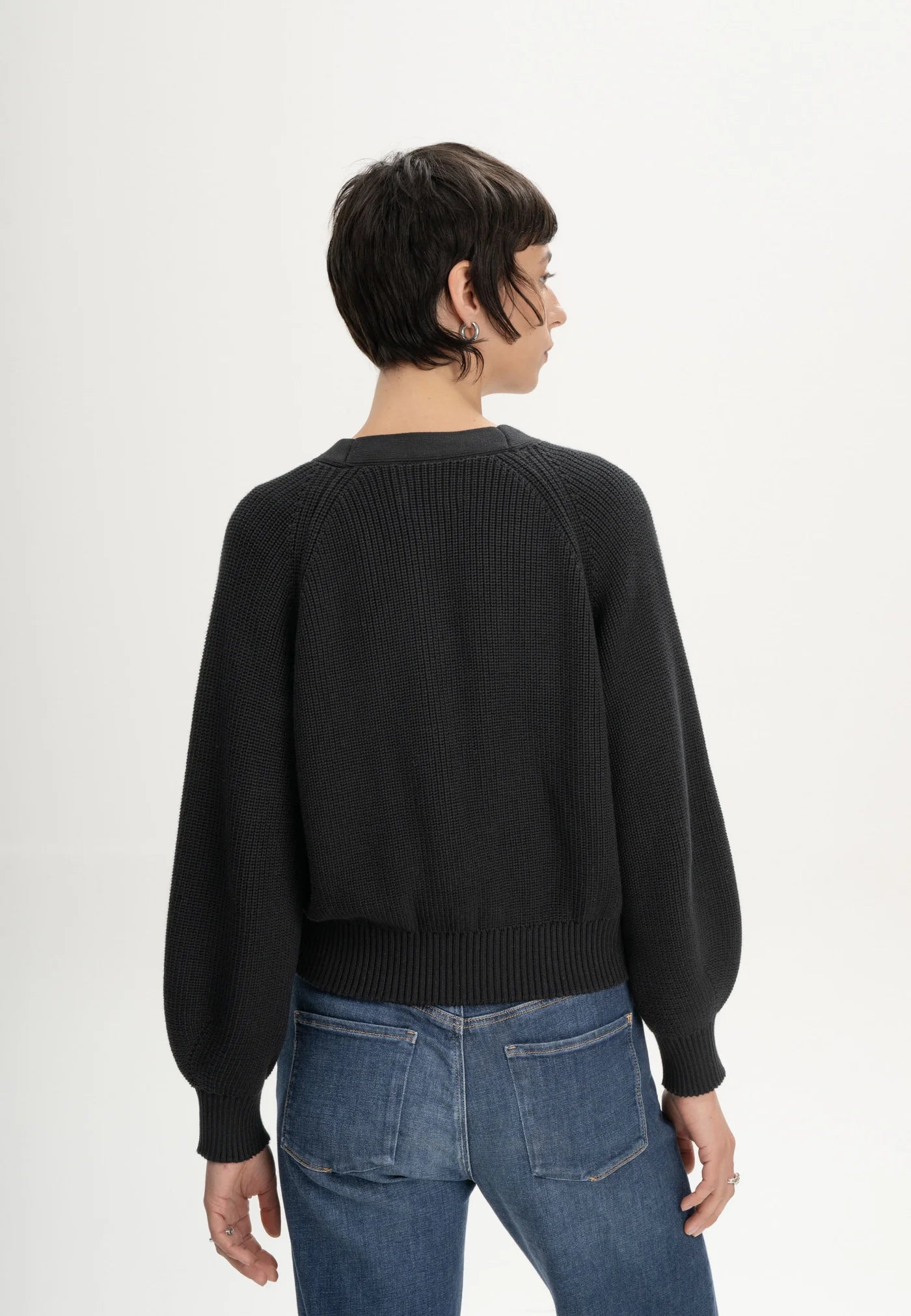 Rippstrick Cardigan BHUMA schwarz