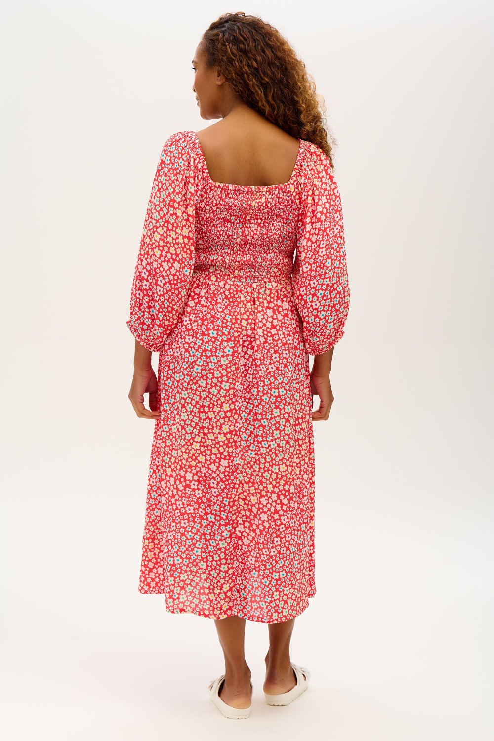 Midi-Kleid Raquel mit Puffärmeln