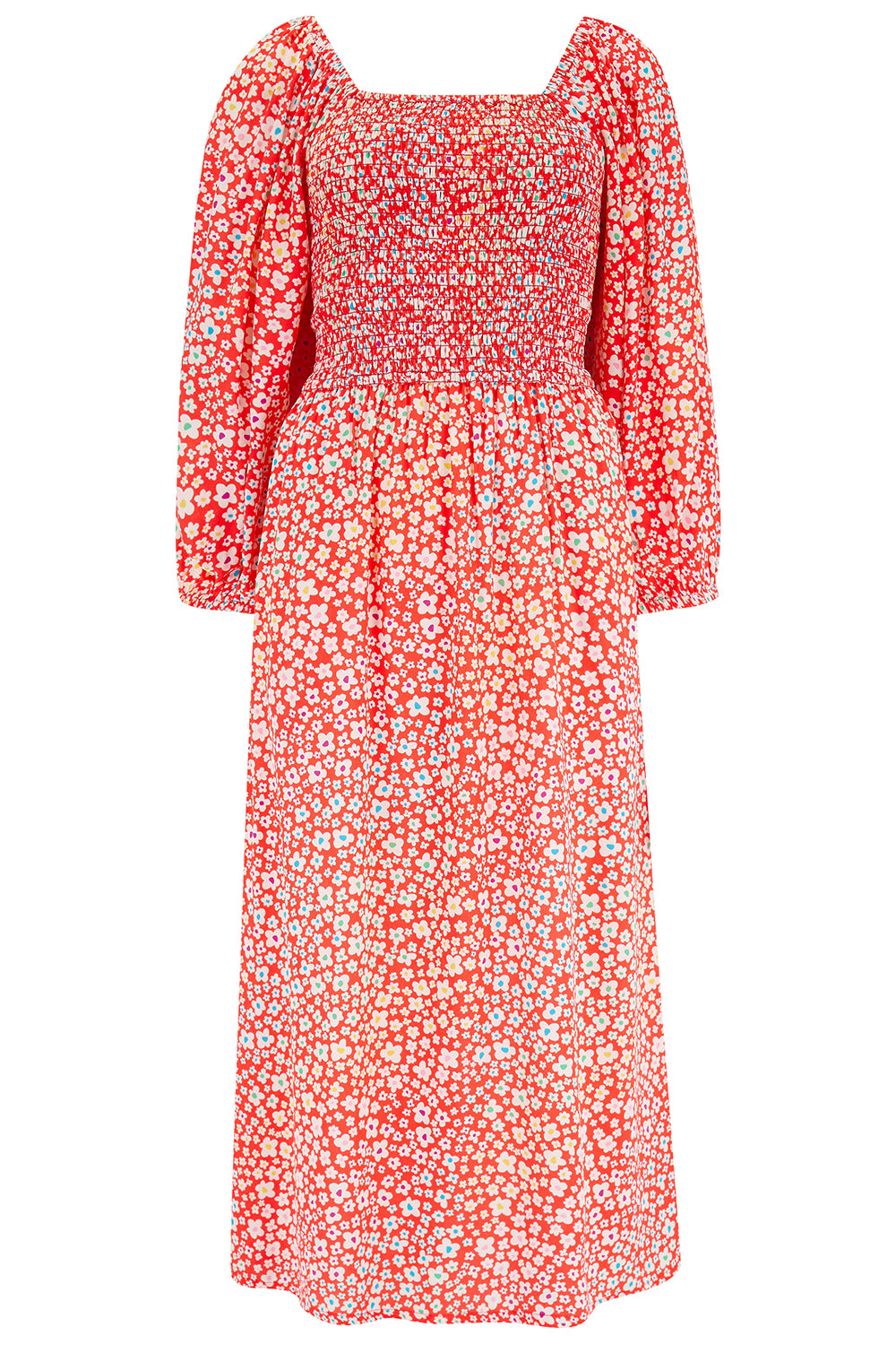 Midi-Kleid Raquel mit Puffärmeln