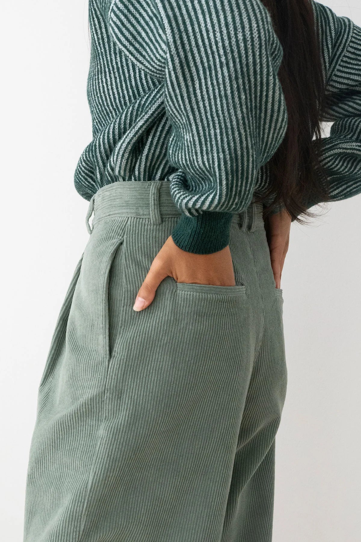 Haruku Corduroy - Washed Green