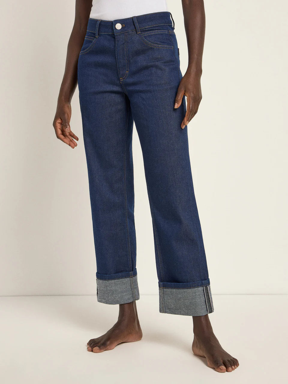 JEANS MIT AUFSCHLAG GOTS