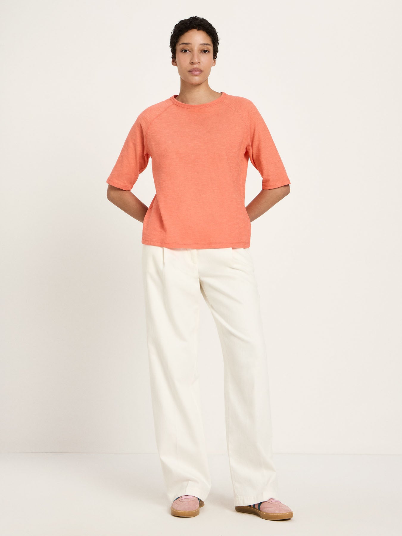Raglan-Shirt in Peach – 100% Bio-Baumwolle
