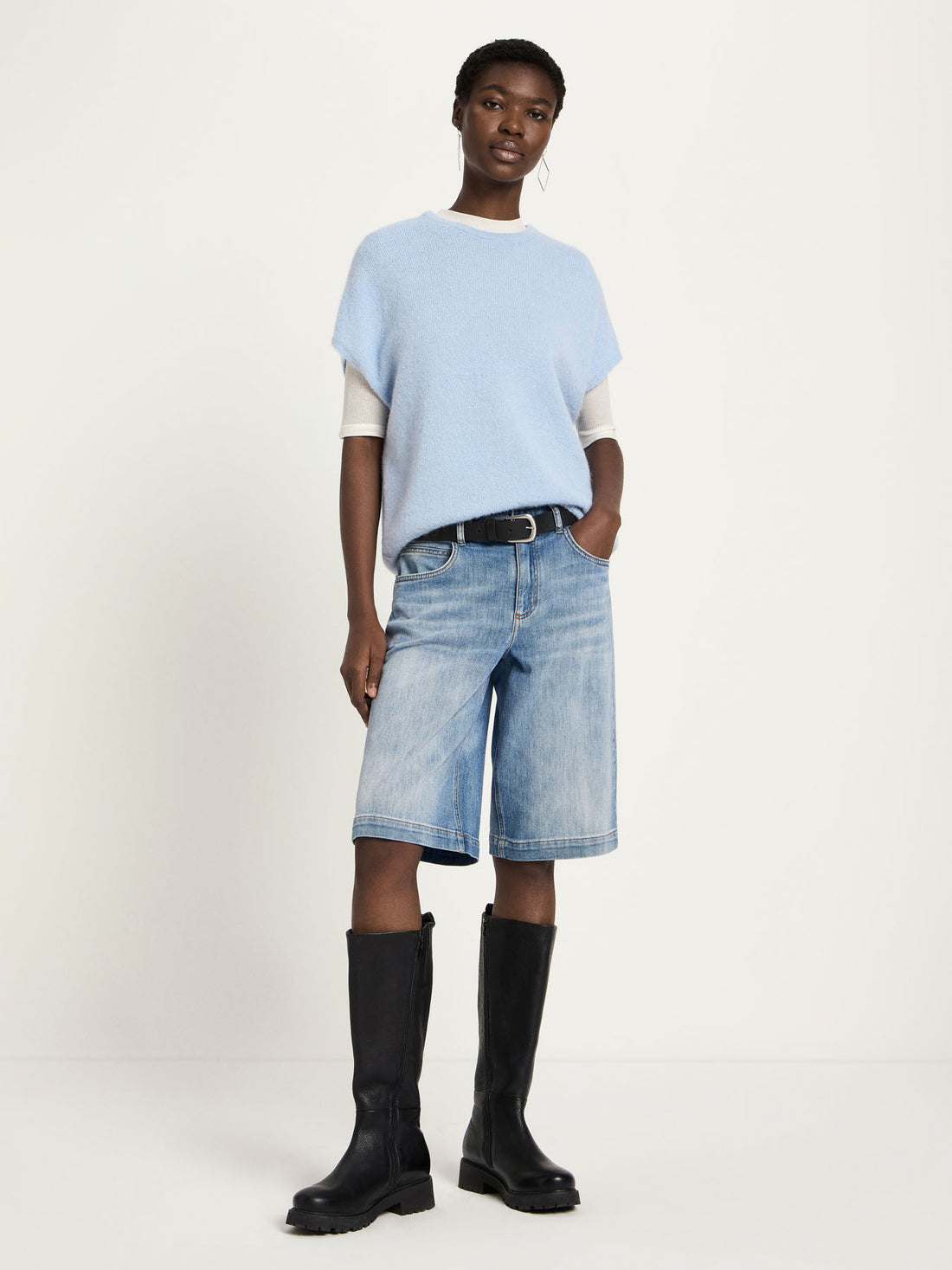 Pullunder aus Schurwolle- Alpaka – Gestreift