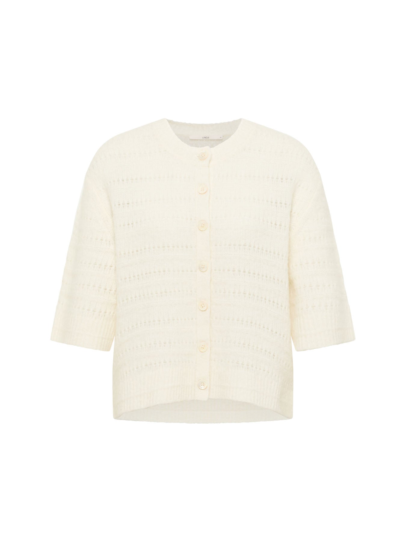 Strickjacke mit 3/4-Arm und Ajour-Strick