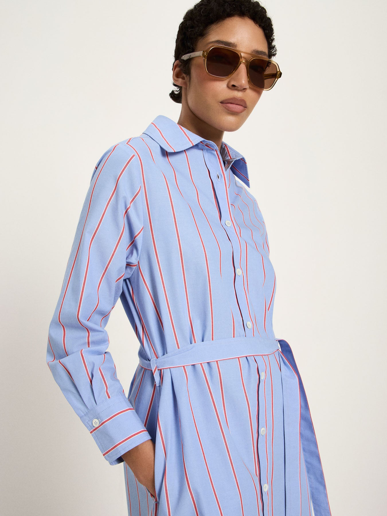 Streifen-Midikleid aus Bio-Baumwolle (GOTS)