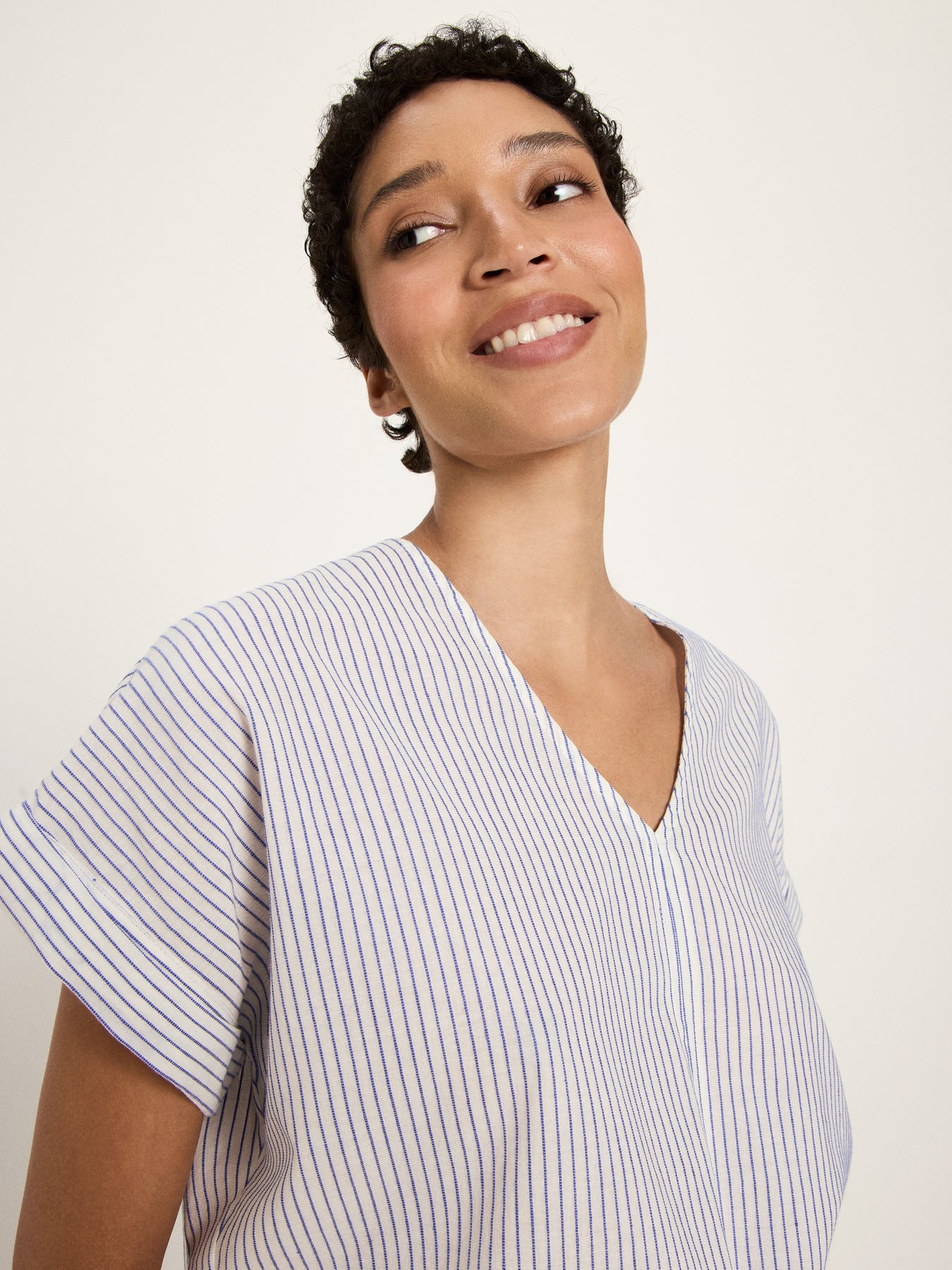 Blusenshirt aus Bio-Baumwolle, ECOVERO™ & Leinen (GOTS)
