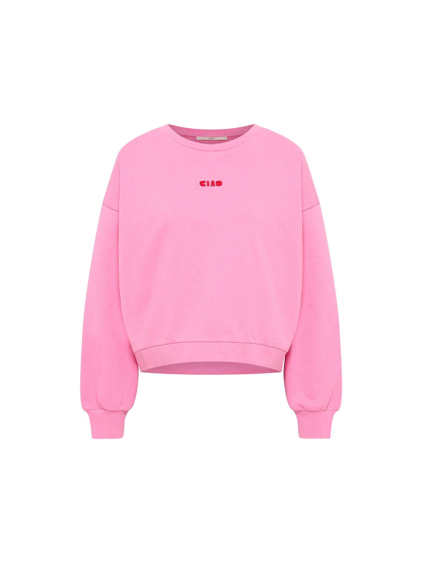 Statement-Sweatshirt „CIAO BELLA“ – Farbe Bright Orchid
