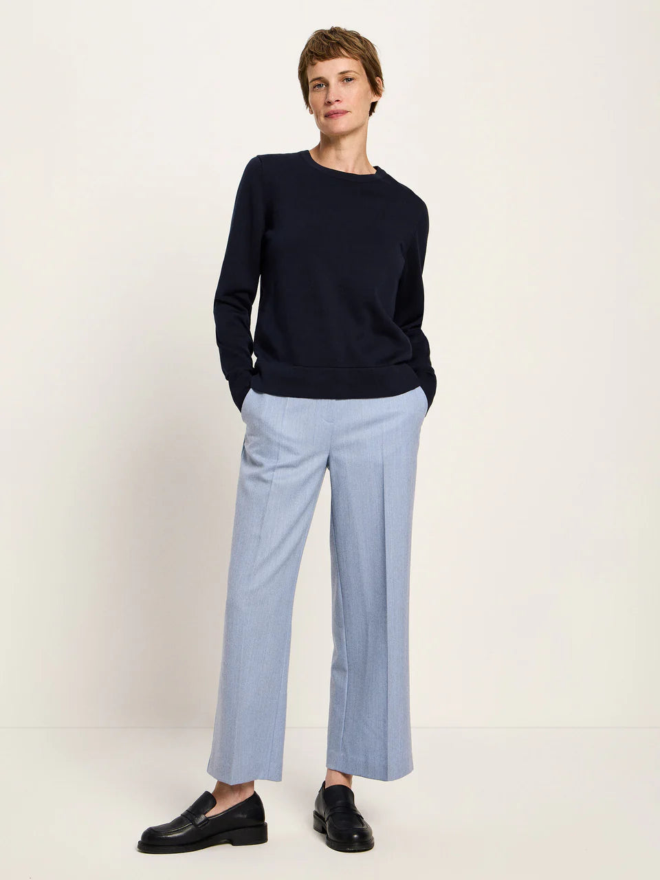 Rundhalspullover (GOTS) aus Bio-Baumwolle