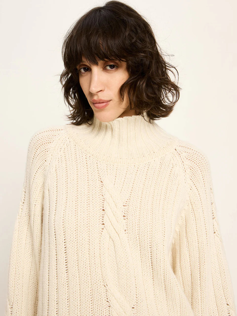 Rippenpullover Oversized (GOTS) aus Bio-Schurwolle und Bio-Baumwolle