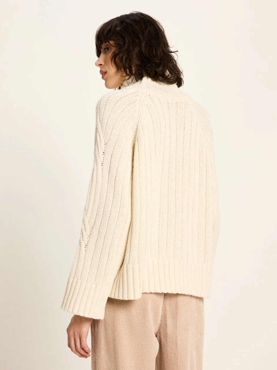 Rippenpullover Oversized (GOTS) aus Bio-Schurwolle und Bio-Baumwolle
