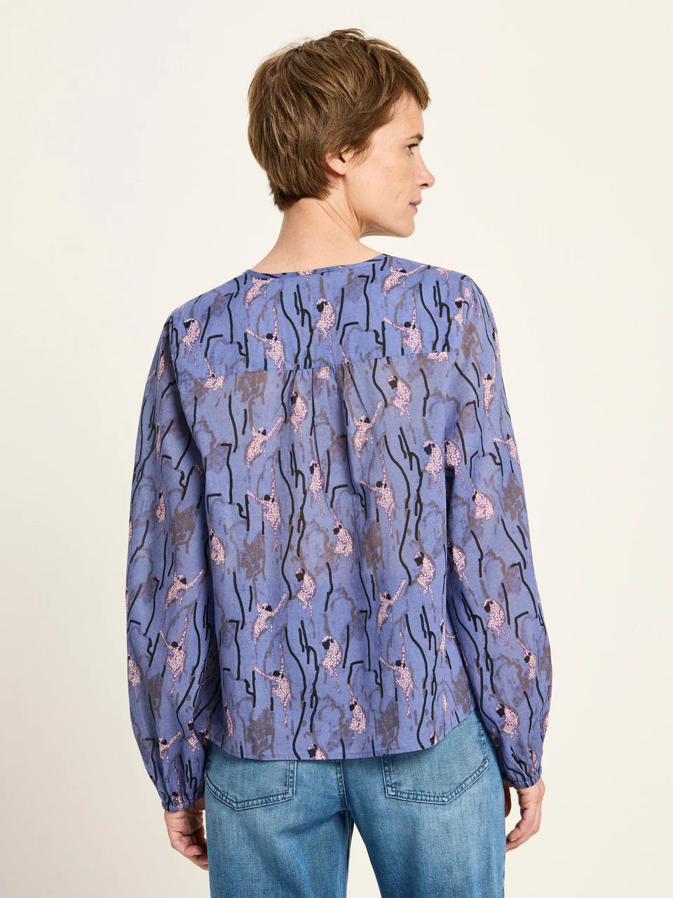 LANGARM BLUSE MIT KRÄUSELN