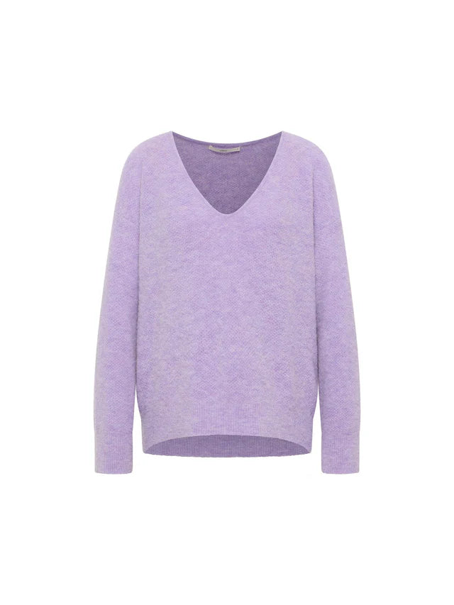 Pullover mit V-Ausschnitt aus Alpakawolle und Schurwolle