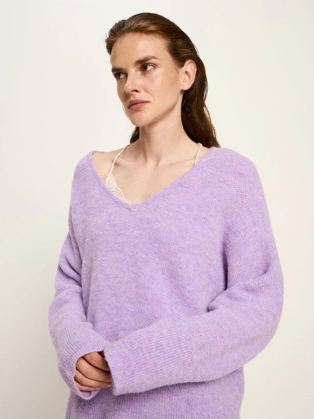 Pullover mit V-Ausschnitt aus Alpakawolle und Schurwolle