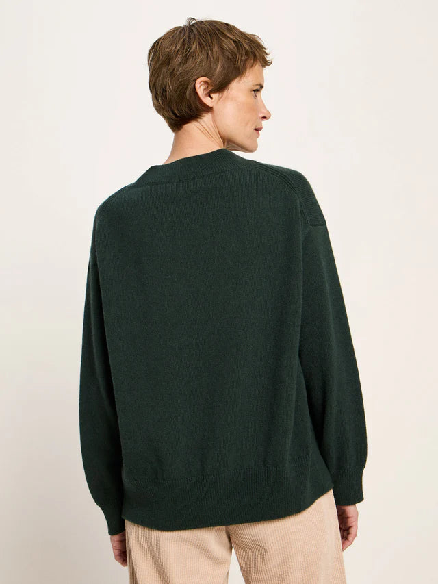 Pullover mit V-Ausschnitt (GOTS) aus Bio-Schurwolle und Bio-Baumwolle