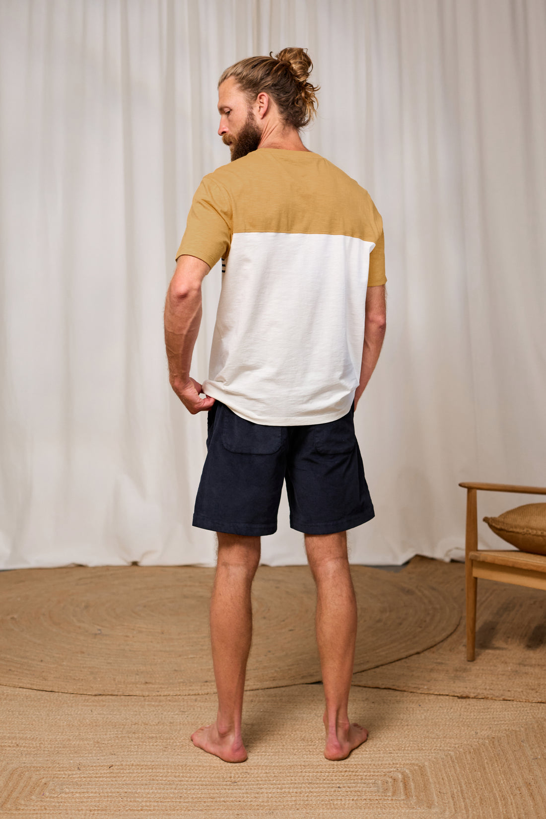 Plavi T-Shirt Ecru/Mustard – Herren T-Shirt aus Bio-Baumwolle