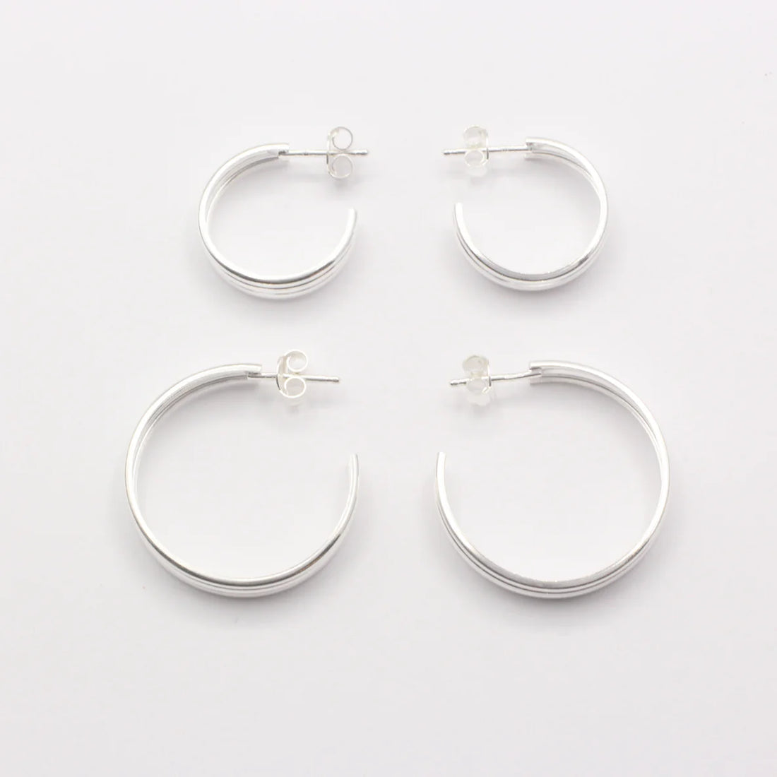Stecker "Three Lines Hoop" M Silber