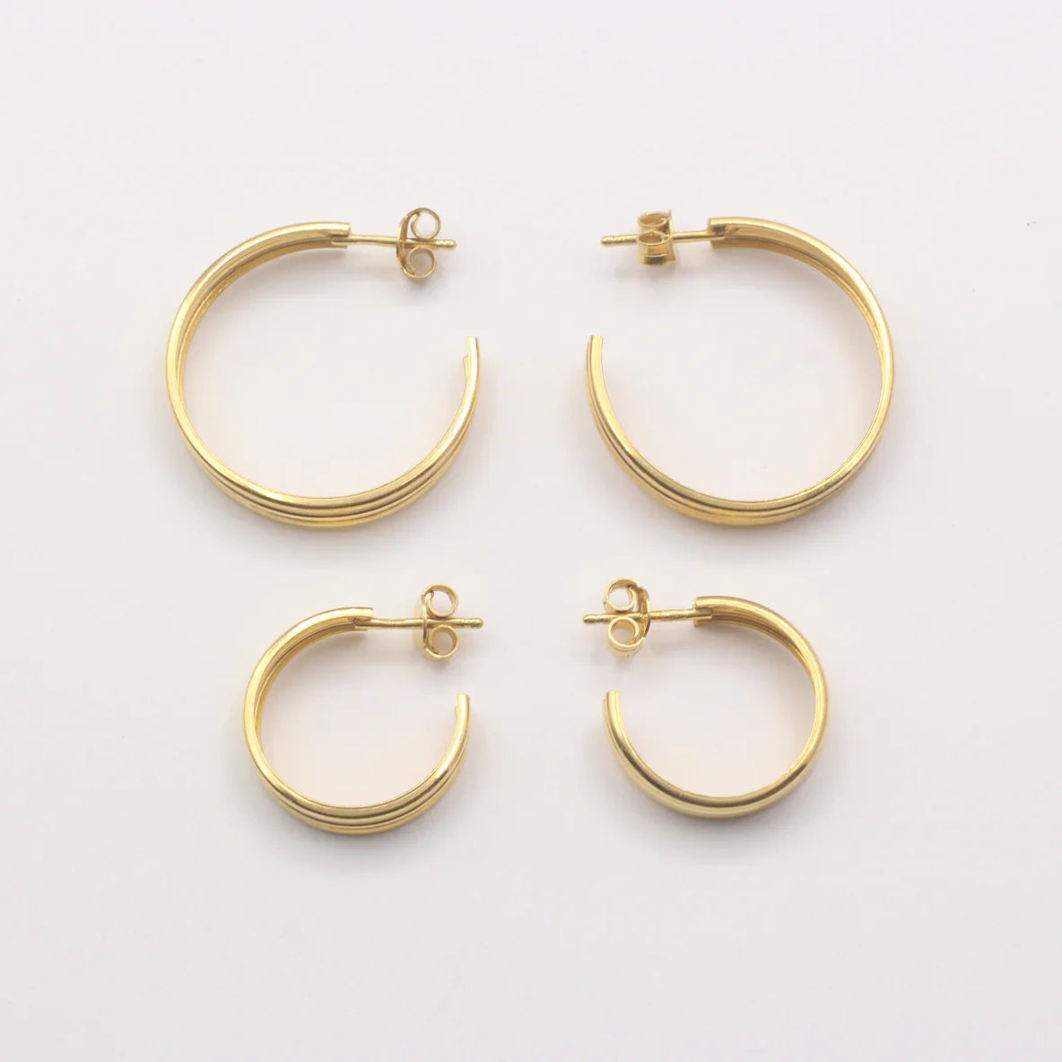 Stecker "Three Lines Hoop" vergoldet