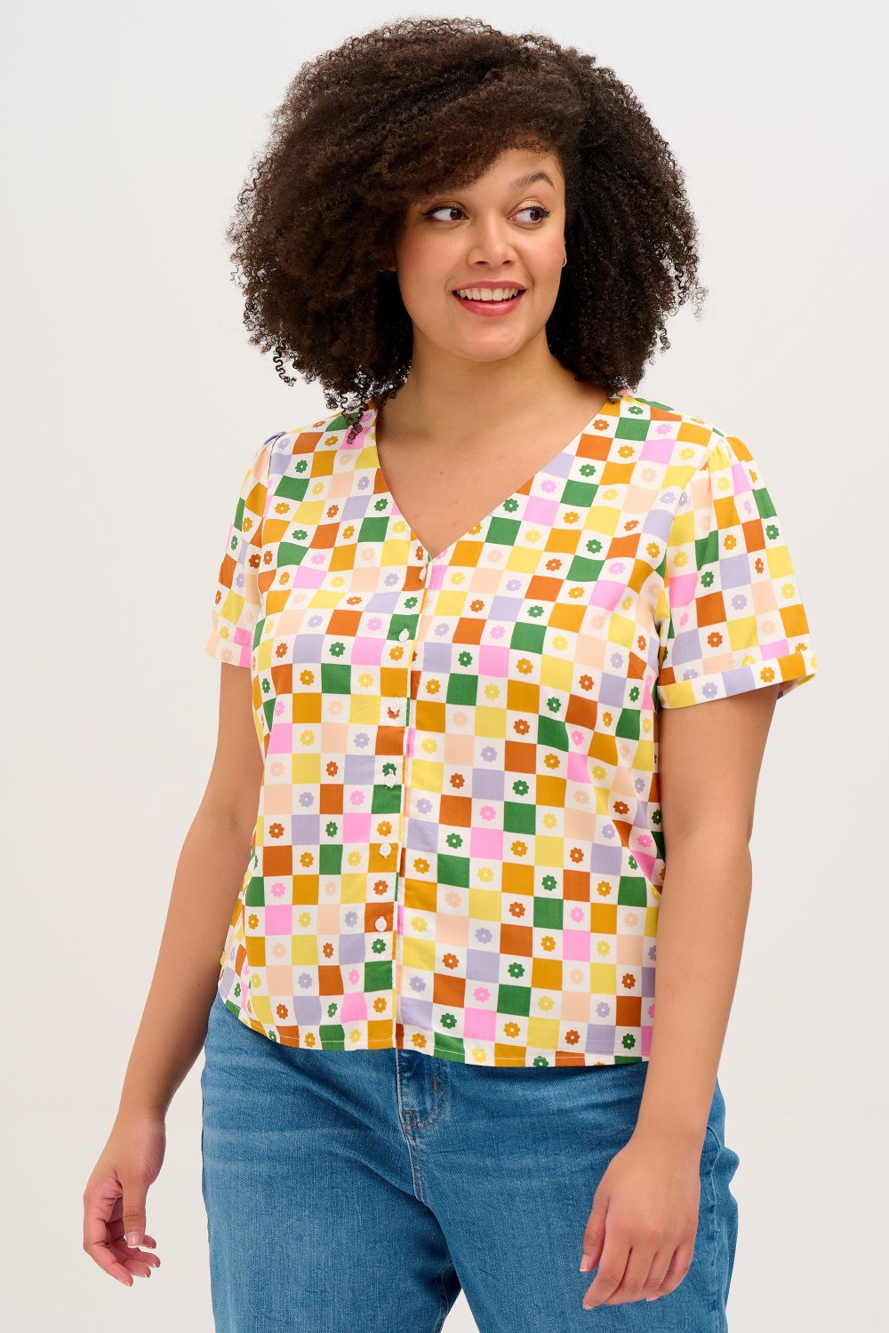 Lockere Kurzarm-Bluse Viola