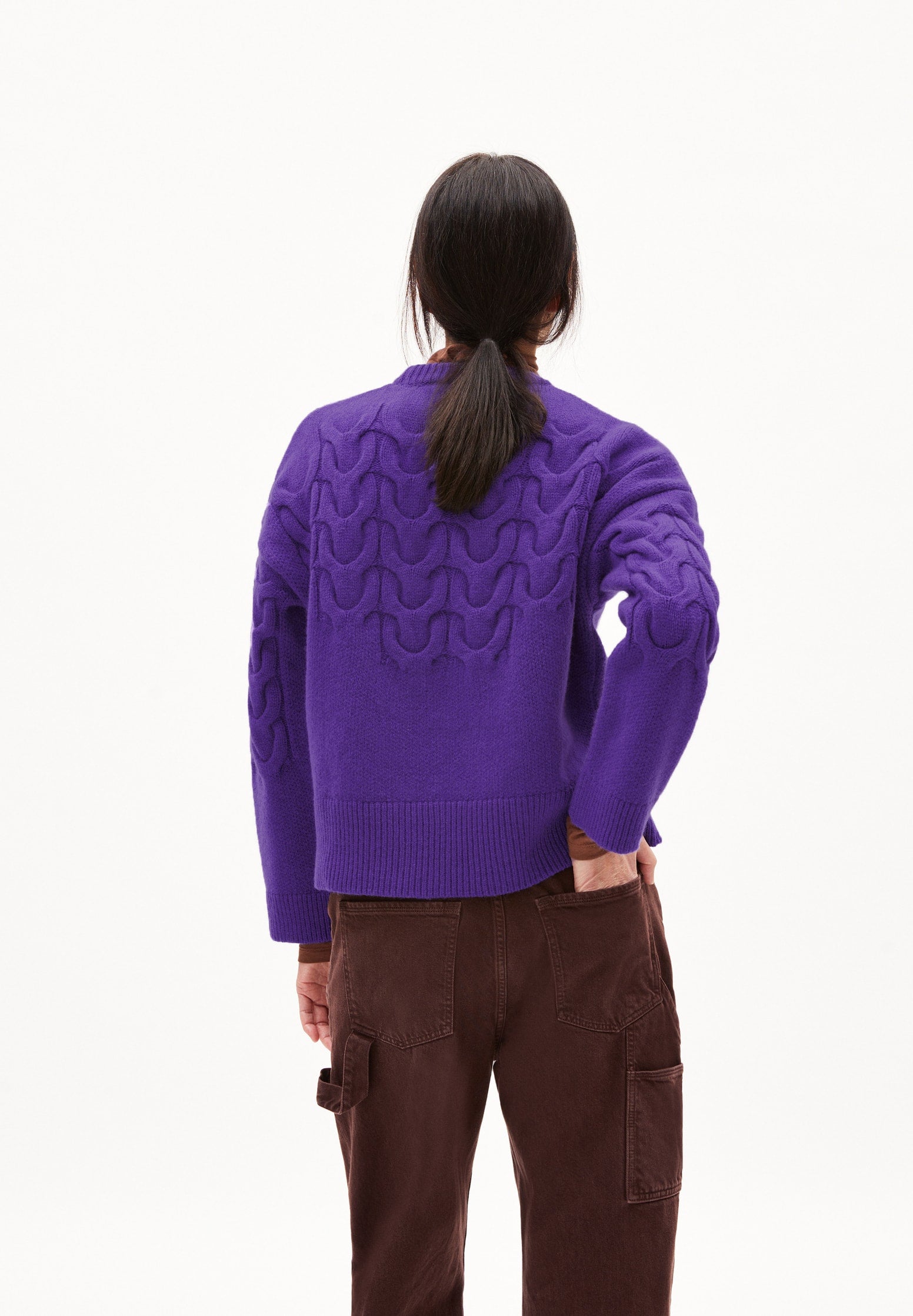 BRUNAA CABLE Pullover Oversized Fit aus Woll-Mix