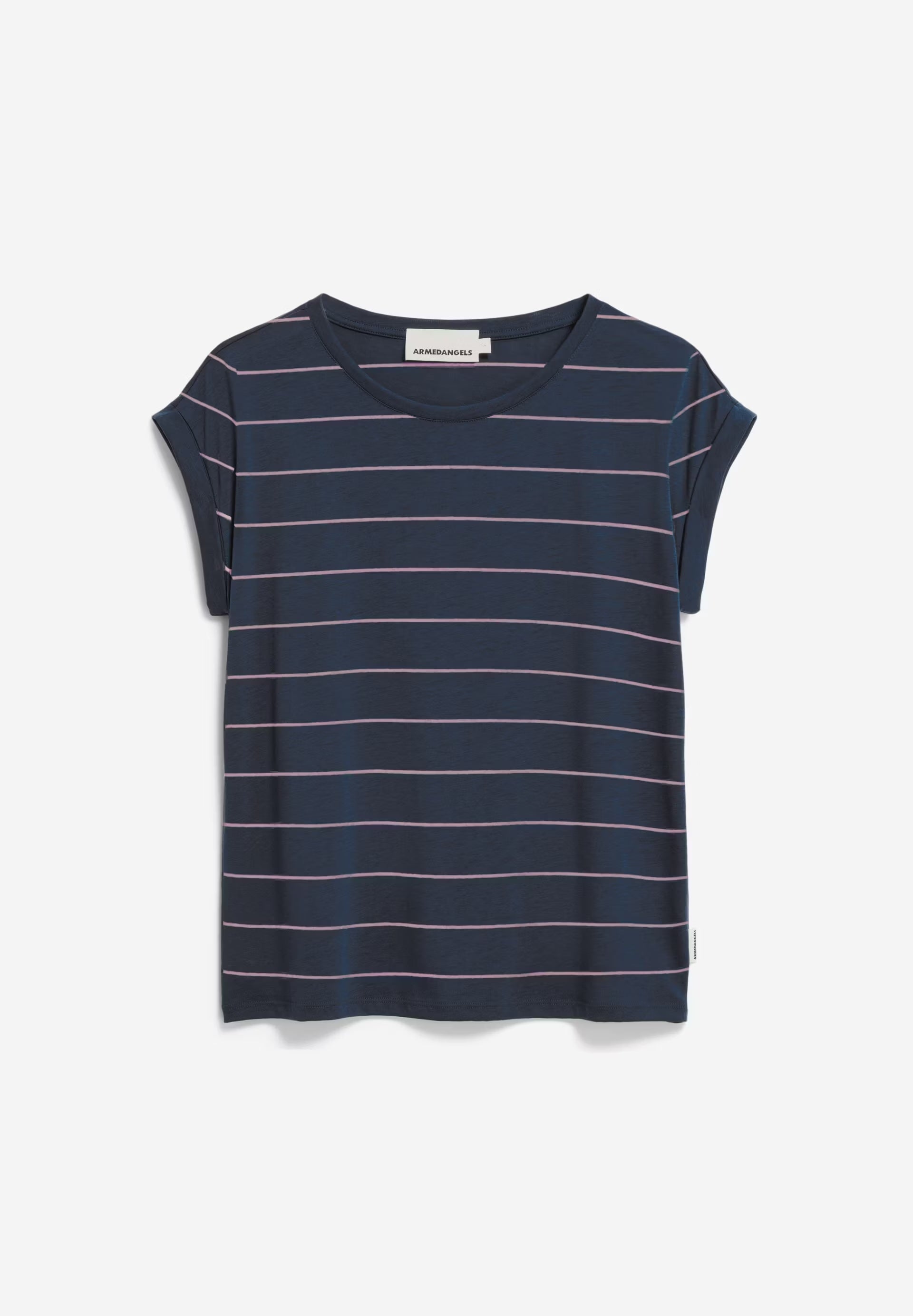 JILAANA FINE STRIPES IN MOONLIGHT GRAY - ROSALILLY – T-SHIRT AUS TENCEL™ LYOCELL MIX