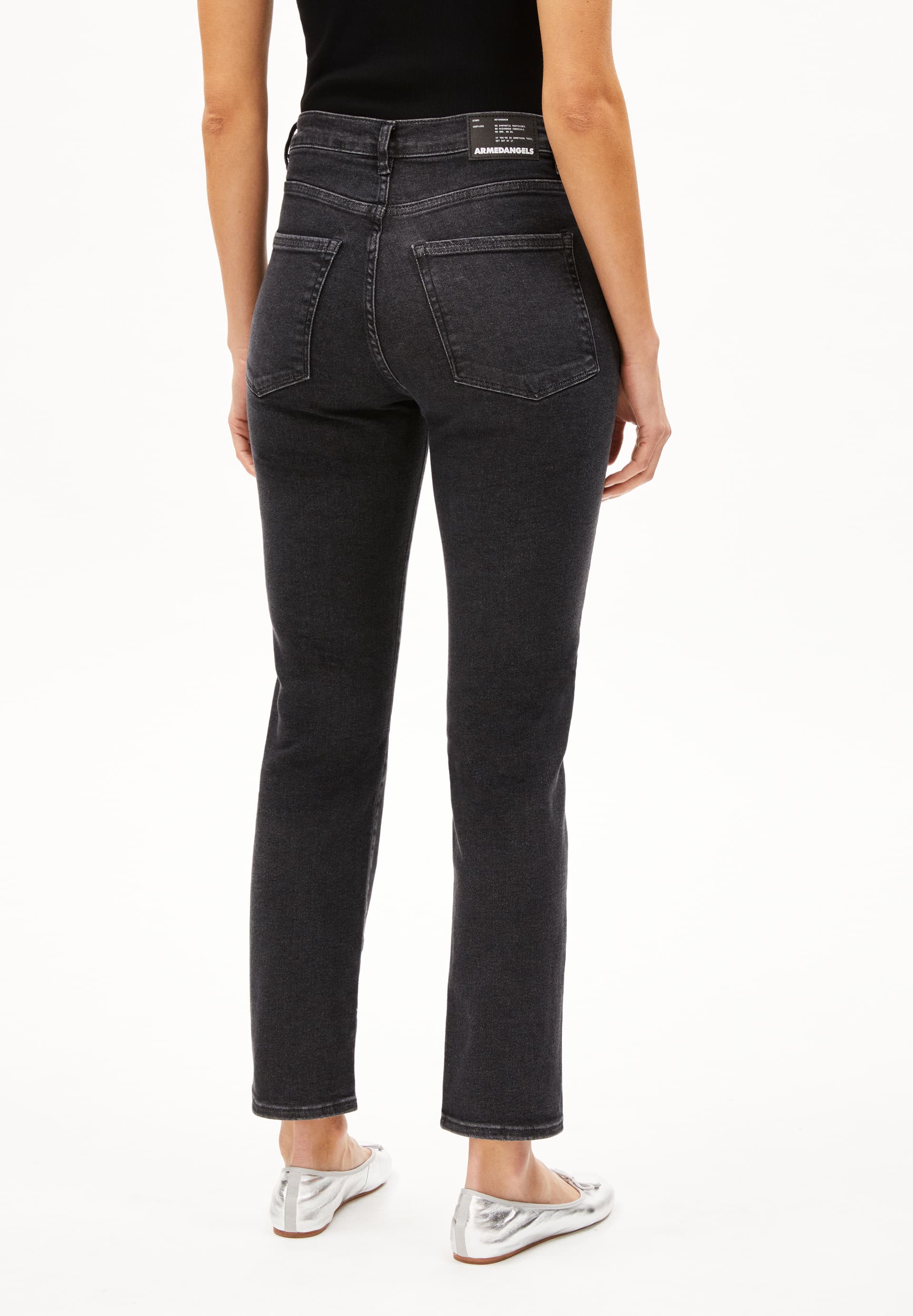 LEJAANI IN BLACKISH – JEANS STRAIGHT LEG HIGH WAIST ANKLE BIO-BAUMWOLL MIX X-STRETCH